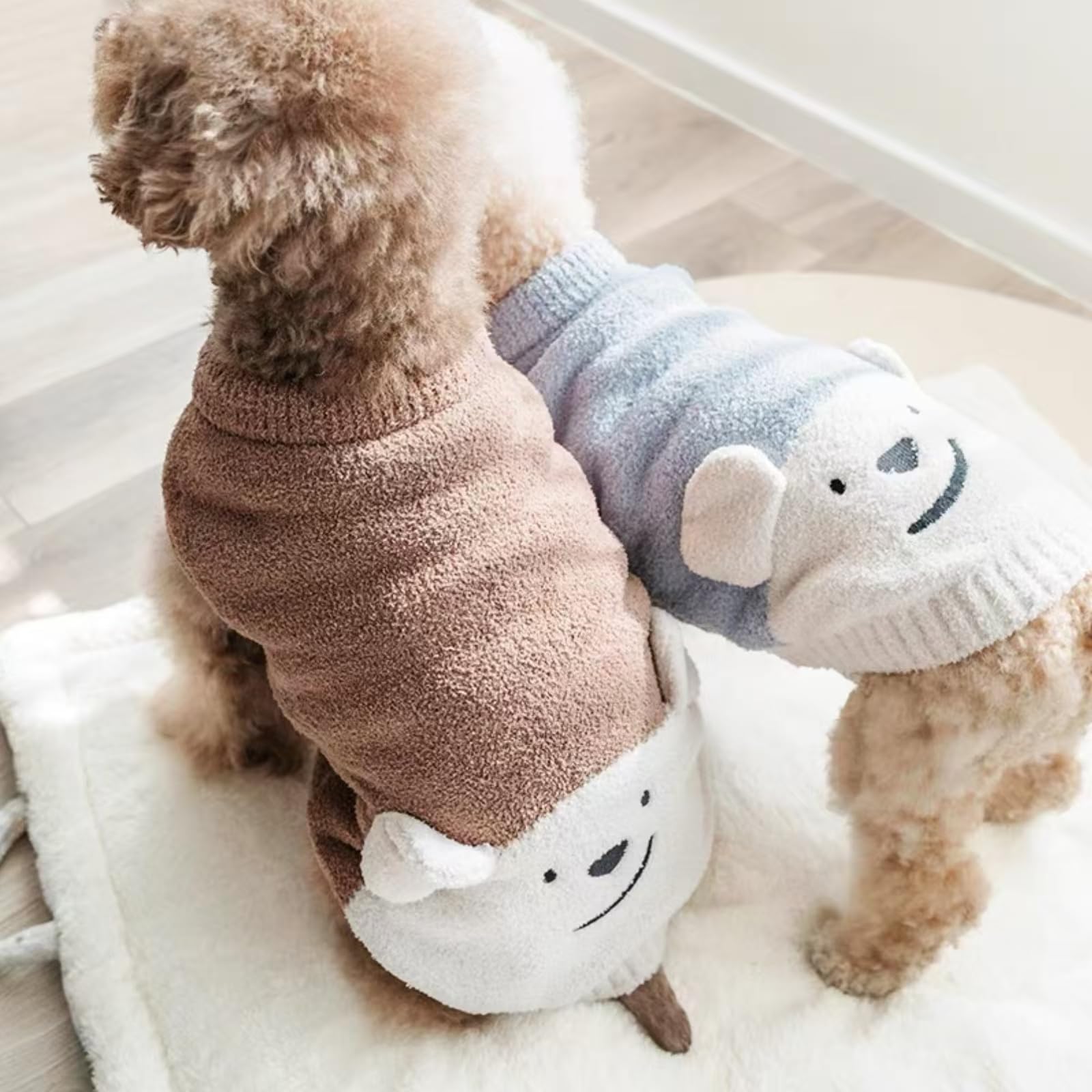 Warm Fleece Dog Sweaters for Small & Medium Dogs - Stretchy Thick Pullover Sweater for Puppies (Sky Blue XXL) | Cozy Winter Outfit for Boy & Girl Dogs - Perfect for Cold Weather Walks & Indoor Comfort