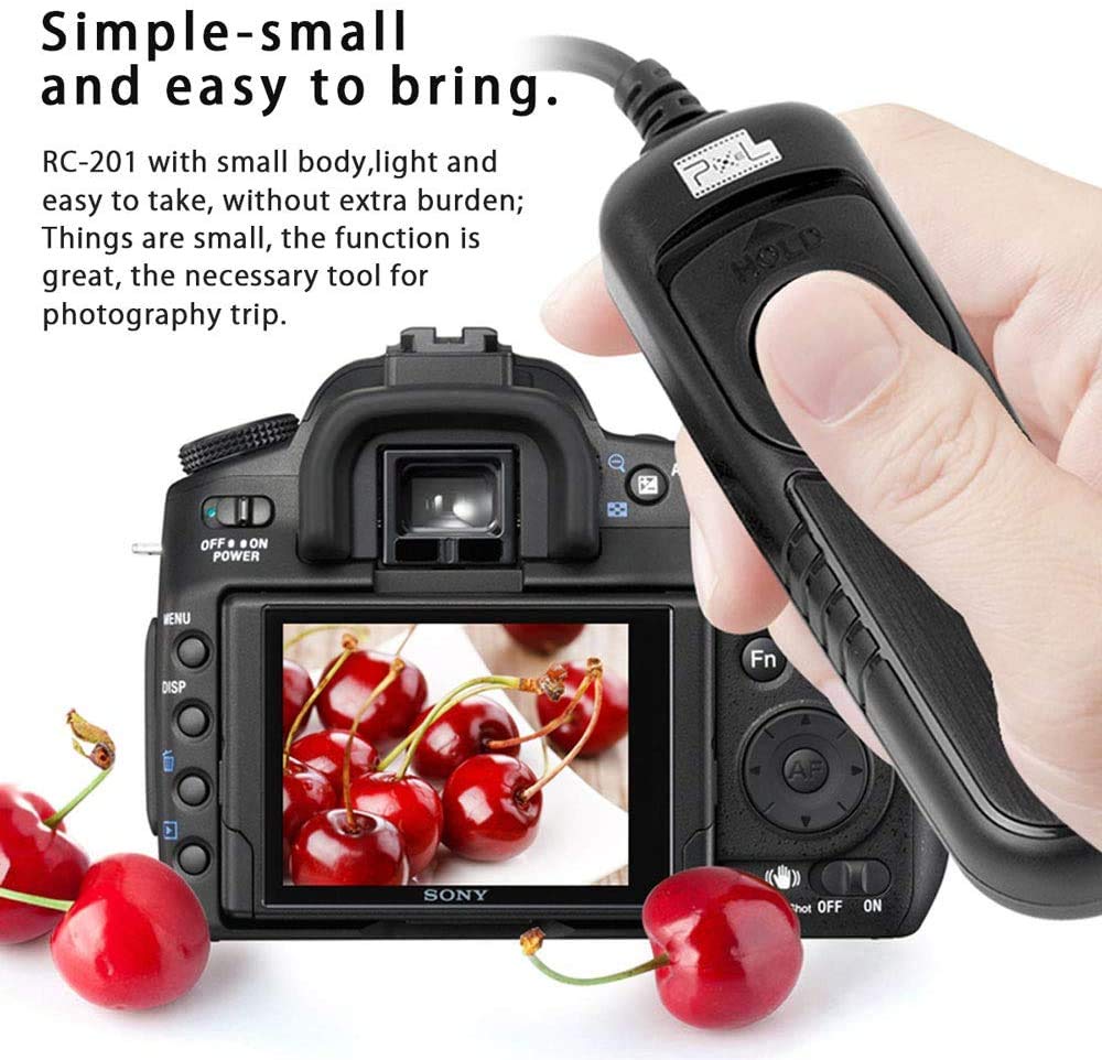 Pixel Shutter Remote Control Cable RC-201/S1 - Compatible with Sony & Konica Minolta DSLR Cameras - Replacement for RM-L1AM Remote Commander - Perfect for Time-Lapse, Group Photos & Long Exposure Photography