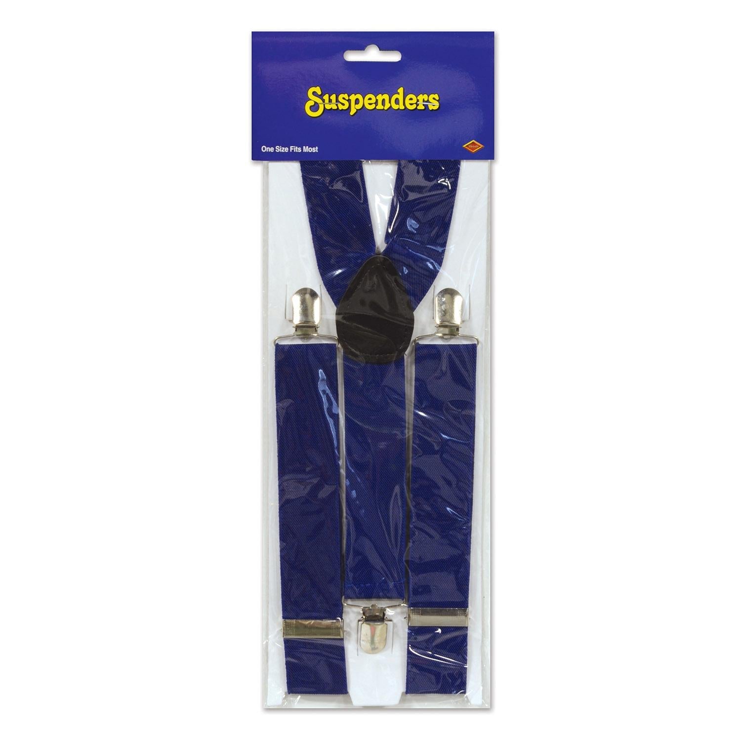 12 Pack Beistle Blue Suspenders for Men & Women - Adjustable Elastic Braces for Formal Wear, Costumes & Vintage Outfits - Perfect for Weddings, Parties & Cosplay
