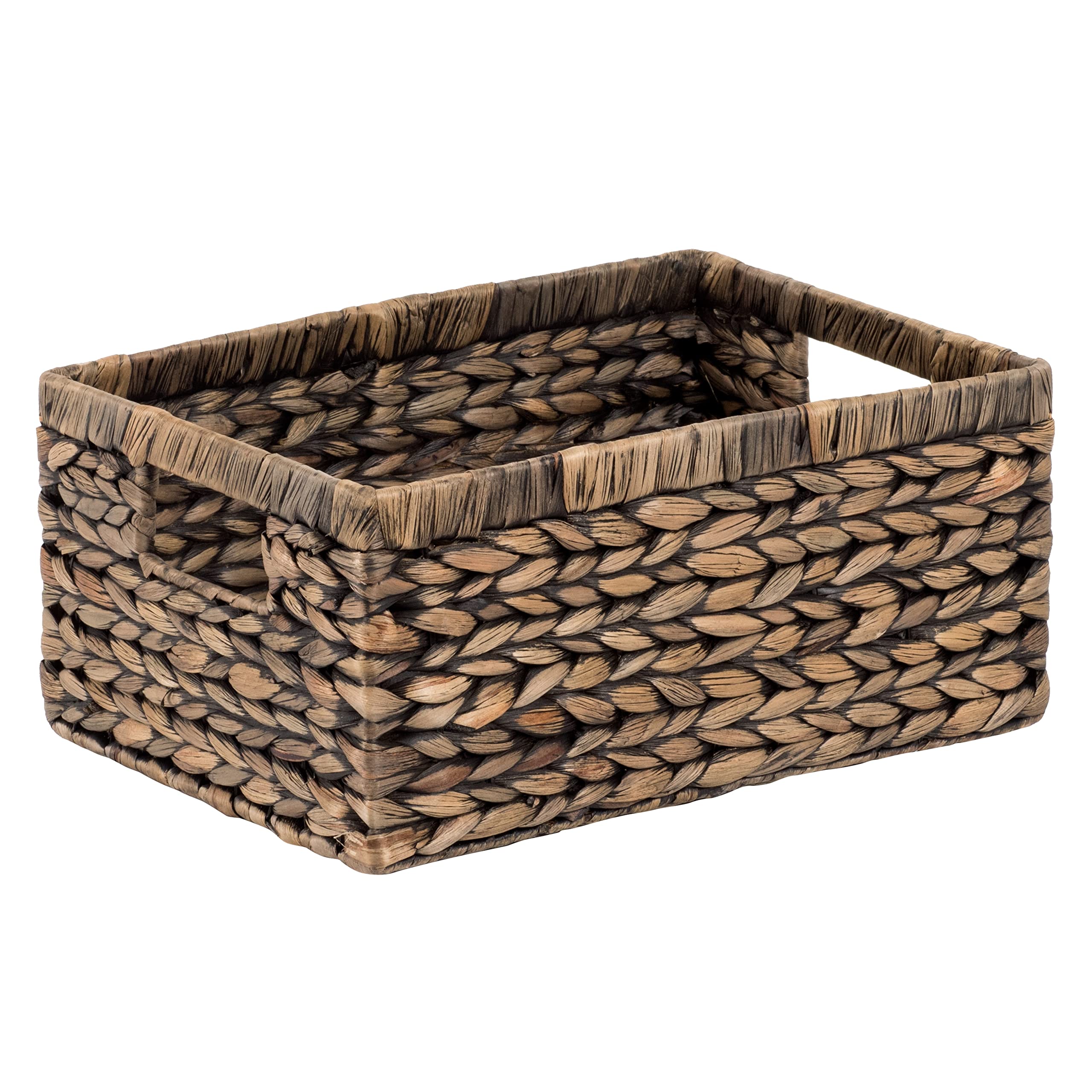 CENBOSS Large Black Wash Wicker Basket - 1PC Rattan Storage Basket for Shelves, Woven Seagrass Organizer | Perfect for Home Decor, Bathroom Storage & Closet Organization