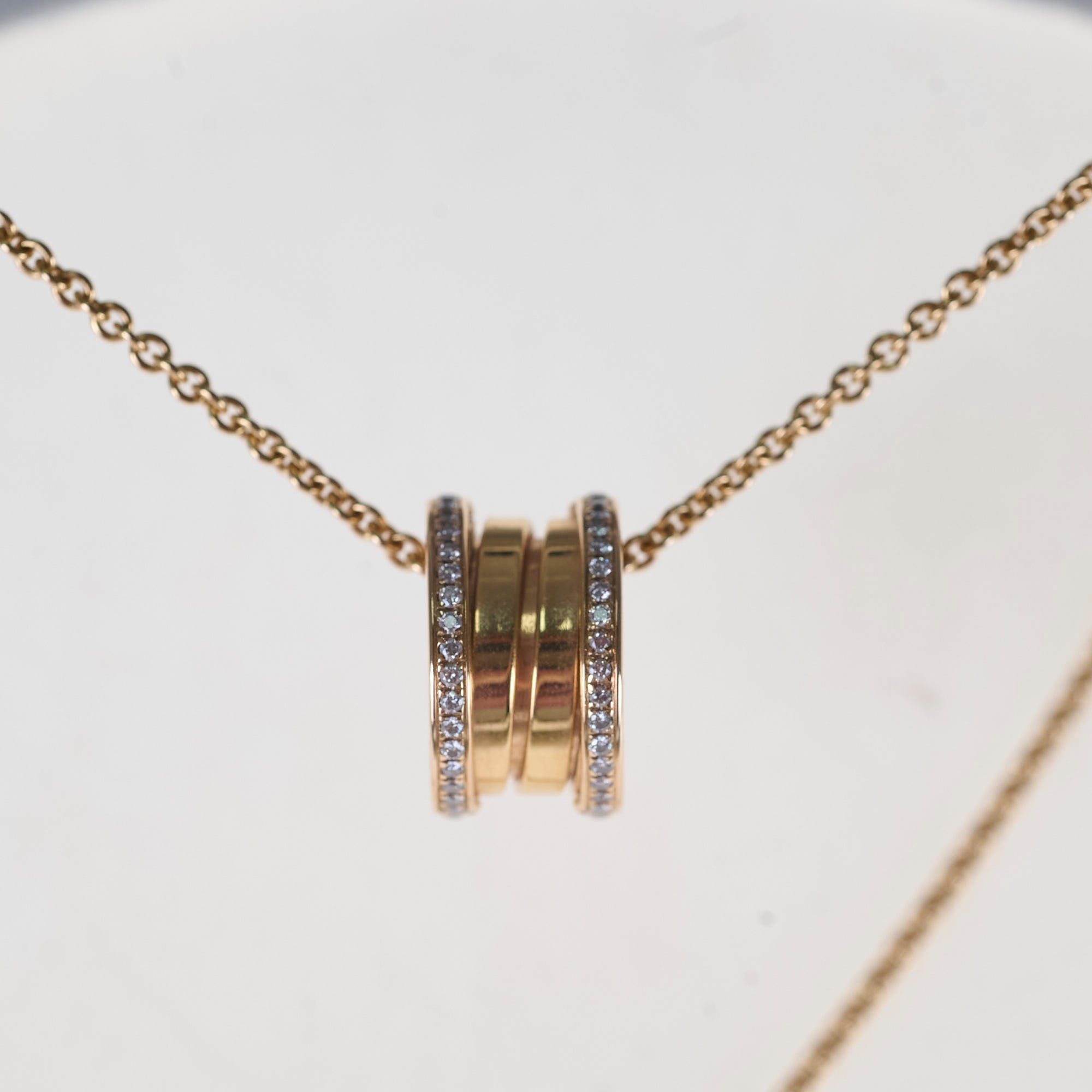 Bvlgari B.zero1 Diamond Necklace in 18K Rose Gold - Elegant Jewelry for Women, Perfect for Weddings, Anniversaries & Special Occasions