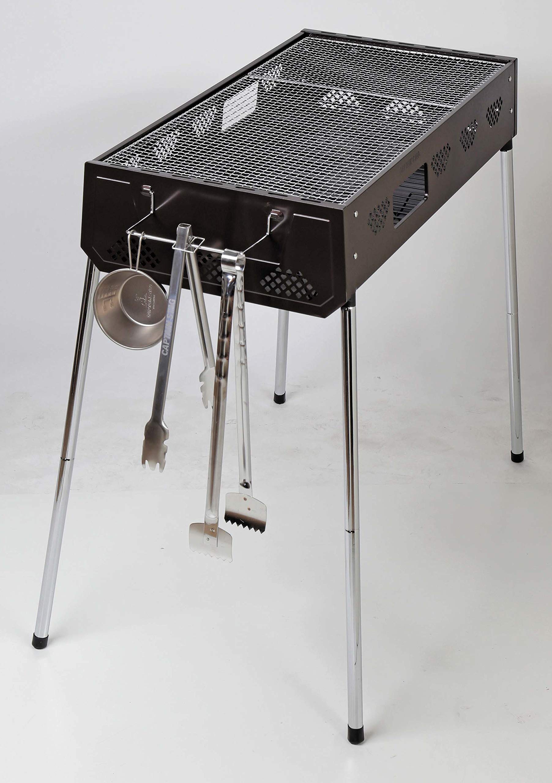Portable 2-Level Adjustable Height BBQ Grill with Charcoal Extension - Perfect for Backyard, Camping & Outdoor Cooking