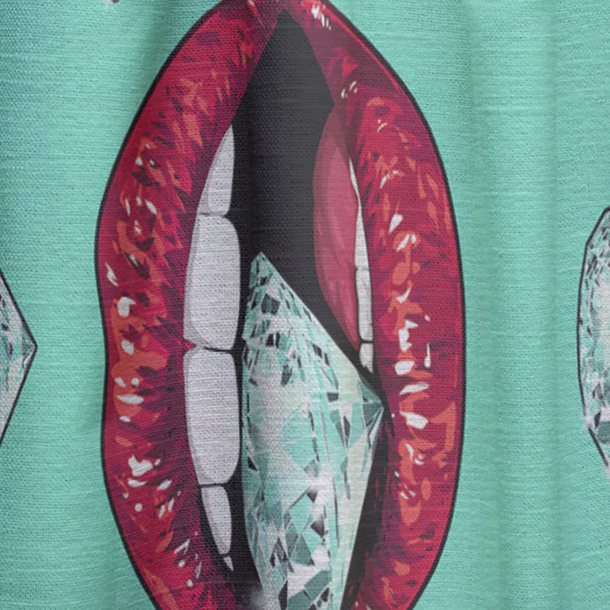 DesignQ Thermal Insulated Blackout Curtains - 'Bright Lips Holding A Sparkling Brilliant' Pattern - 52x95 Inch Single Panel for Bedroom & Living Room - Energy Saving, Noise Reducing, Perfect for Home Theater & Nap Time