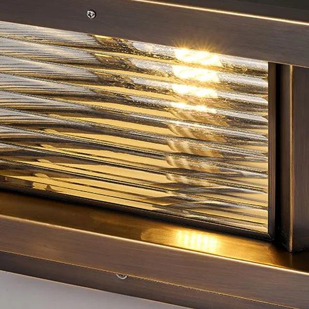Ripple Glass Rectangular Solar Outdoor Pillar Lights - Waterproof LED Garden Lights for Pathways, Driveways, and Landscaping (Set of 2) - Perfect for Patio, Yard, and Backyard Decor