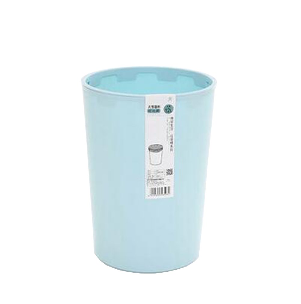 Hflove 12L Plastic Trash Can for Kitchen & Living Room - Durable Waste Bin with Lid, Blue - Perfect for Home, Office, and Bathroom Use
