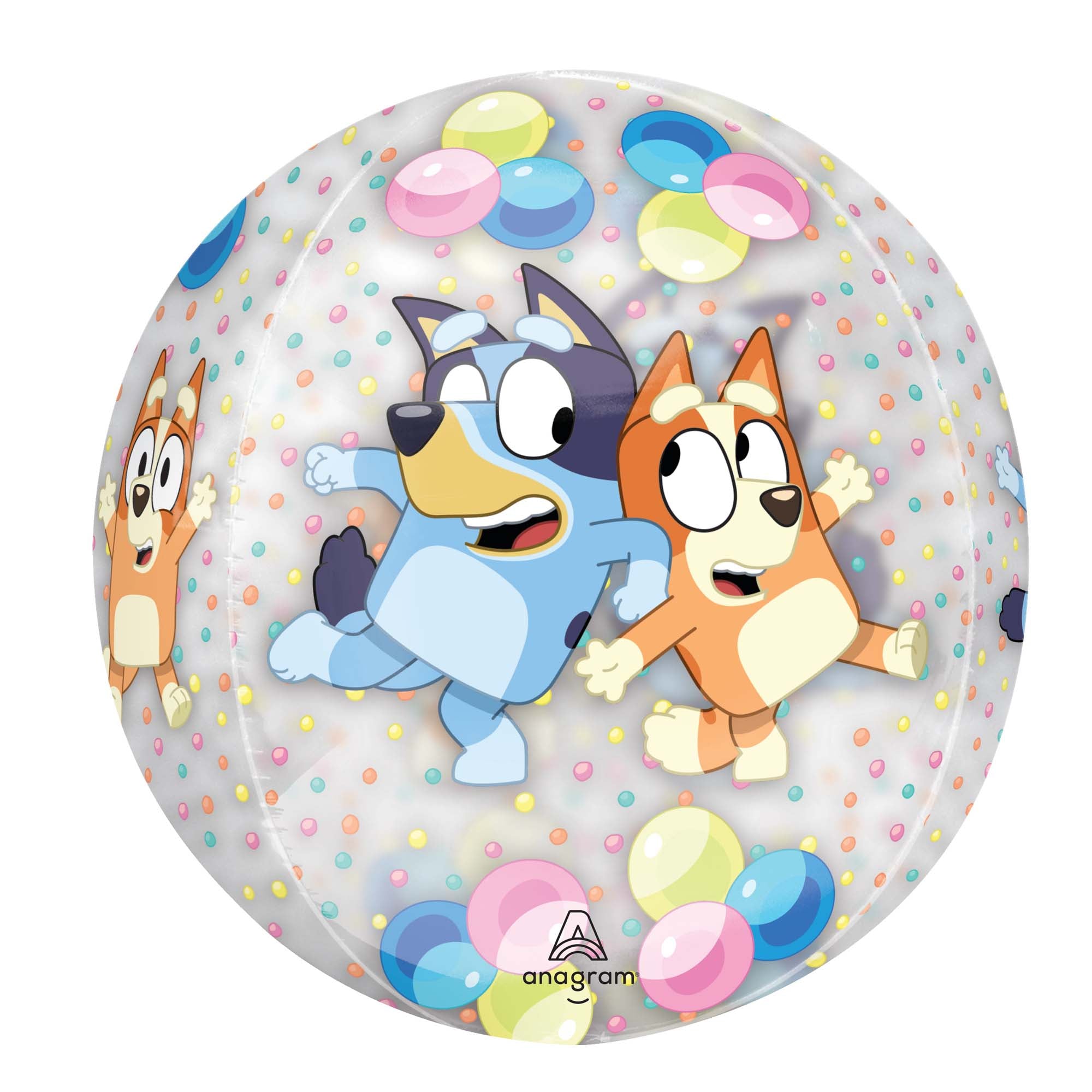 Bluey and Bingo Birthday Orbz Balloon - 15 Inch Latex Balloon for Party Decorations - Perfect for Kids Birthday Parties, Baby Showers, and Themed Celebrations