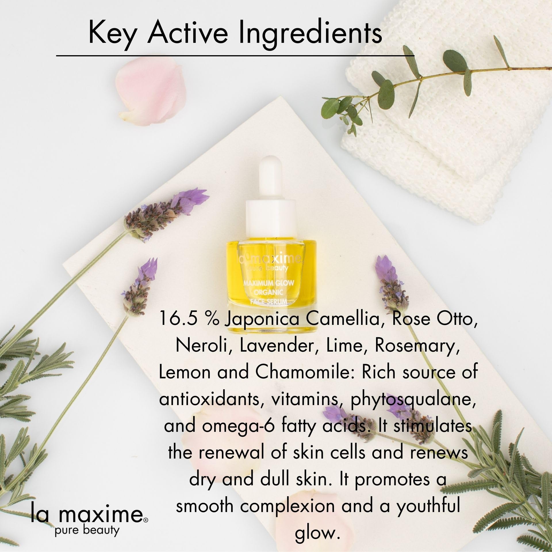 Maximum Glow Organic Face Serum - Intense Hydration, Radiant Glow & Ultra Firming (1 Fl Oz) | Anti-Aging Skincare for Dry Skin, Day & Night Use, Vegan & Cruelty-Free