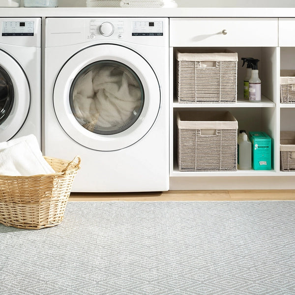 Premium Diamond Platinum/White Machine Washable Area Rug - Soft & Durable for Living Room, Bedroom, Office Decor
