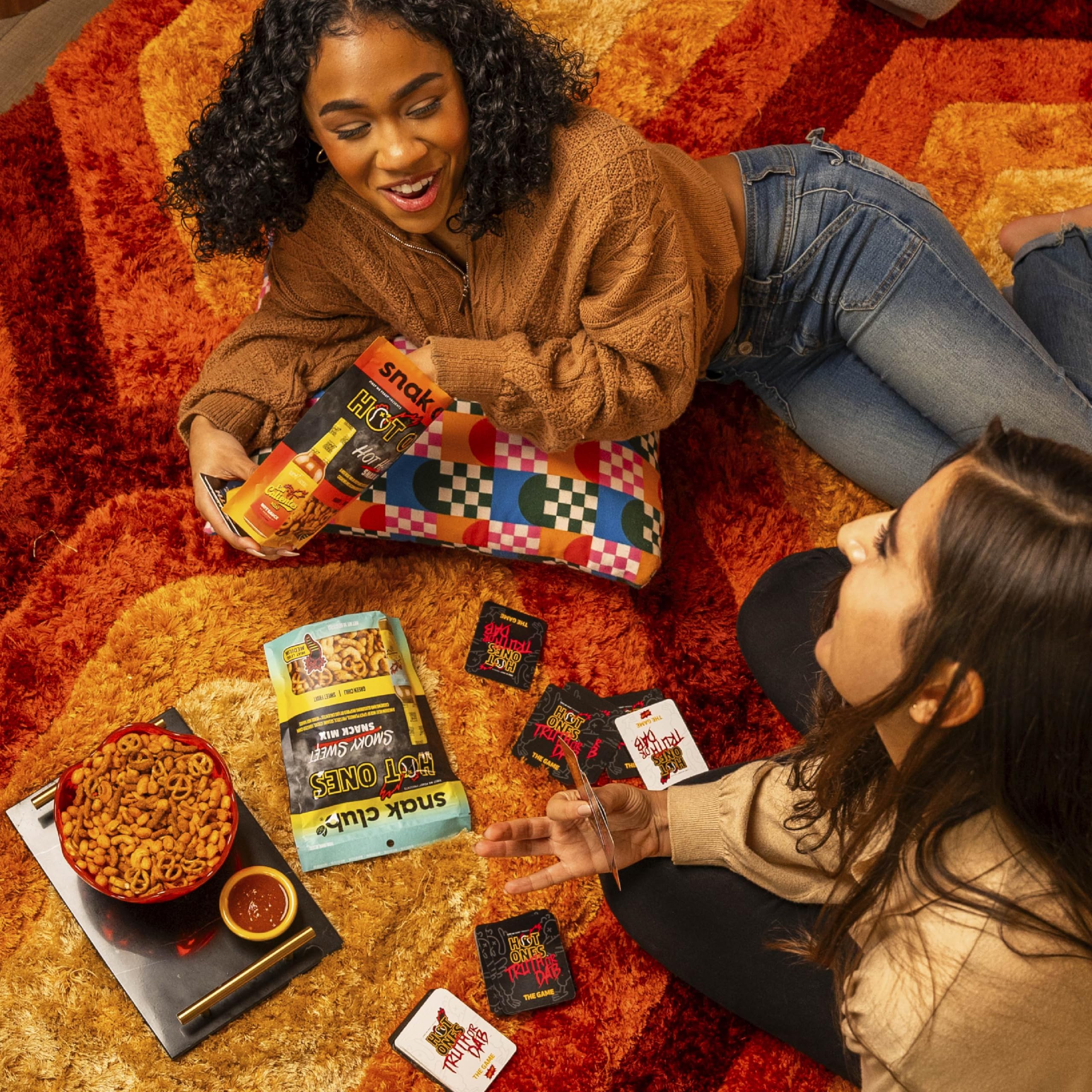 Hot Habanero Snack Mix by Snak Club x Hot Ones – Spicy Vegan Snacks with Peanuts, Pretzels, Sesame Sticks & Cashews – 2 oz Bags (12 Pack) – Perfect for Parties, Game Nights & Spicy Food Lovers