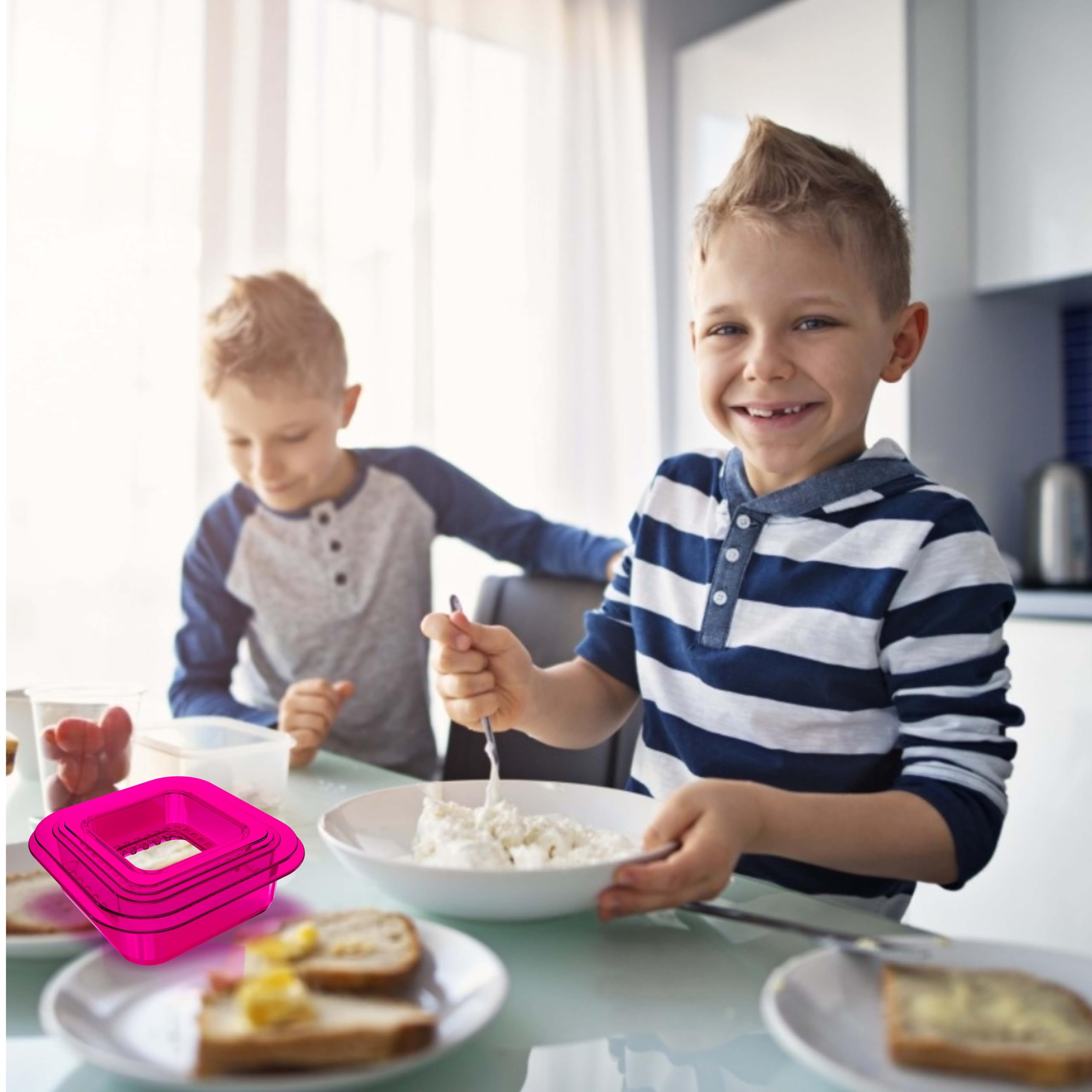 Tribe Glare Sandwich Mold Maker - 3-in-1 Sandwich Cutter & Sealer for DIY Bread, Pancakes, Cookies | Perfect for Kids Lunch Box, Bento Box & School Snacks | Fun Kitchen Tool for Boys & Girls (Purple Square)