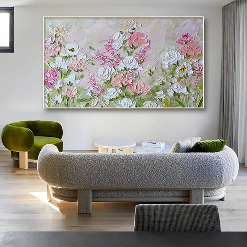 Beautiful Flower and Tree Painting #FT025 - Perfect for Home Decor, Living Room Wall Art, and Office Interior Design