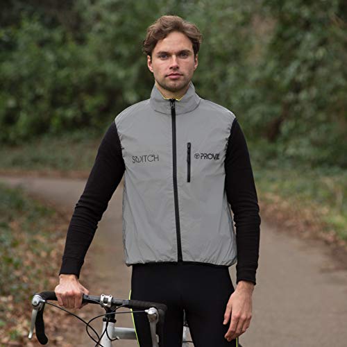 Proviz Men's Switch Cycling Vest - High Visibility Reflective Running Jacket for Night Safety - Perfect for Cycling, Jogging & Outdoor Activities