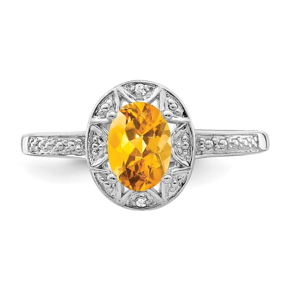 0.81ct Oval Cut Citrine & Diamond Engagement Ring for Women - Elegant Wedding Band, Promise Ring & Anniversary Jewelry Gift - Perfect for Proposals, Bridal Sets & Special Occasions