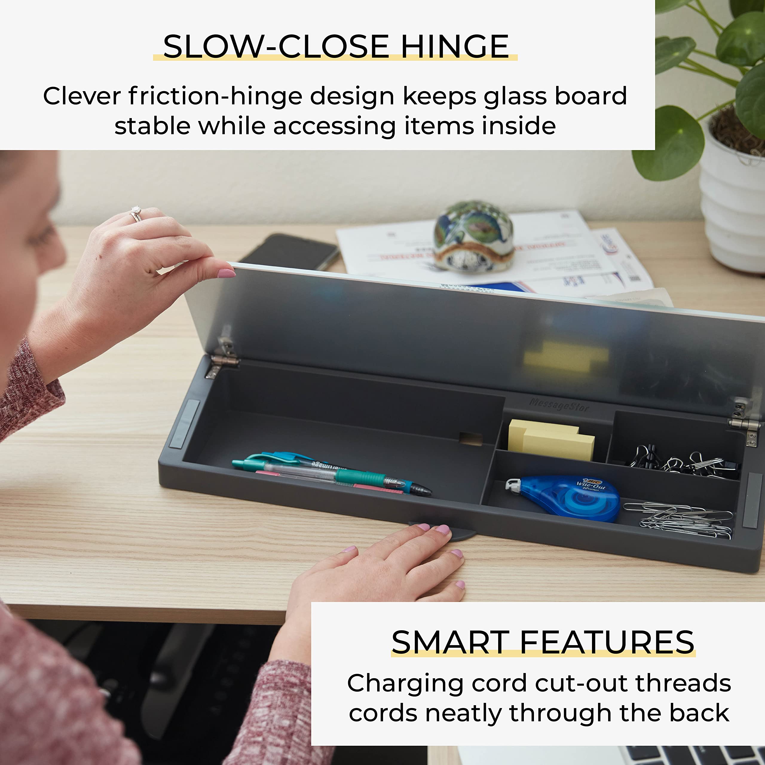 ECR4Kids Grey Keyboard Write and Store Desk Organizer - Perfect for Home, Office & Classroom Organization | Message Storage & Workspace Accessories