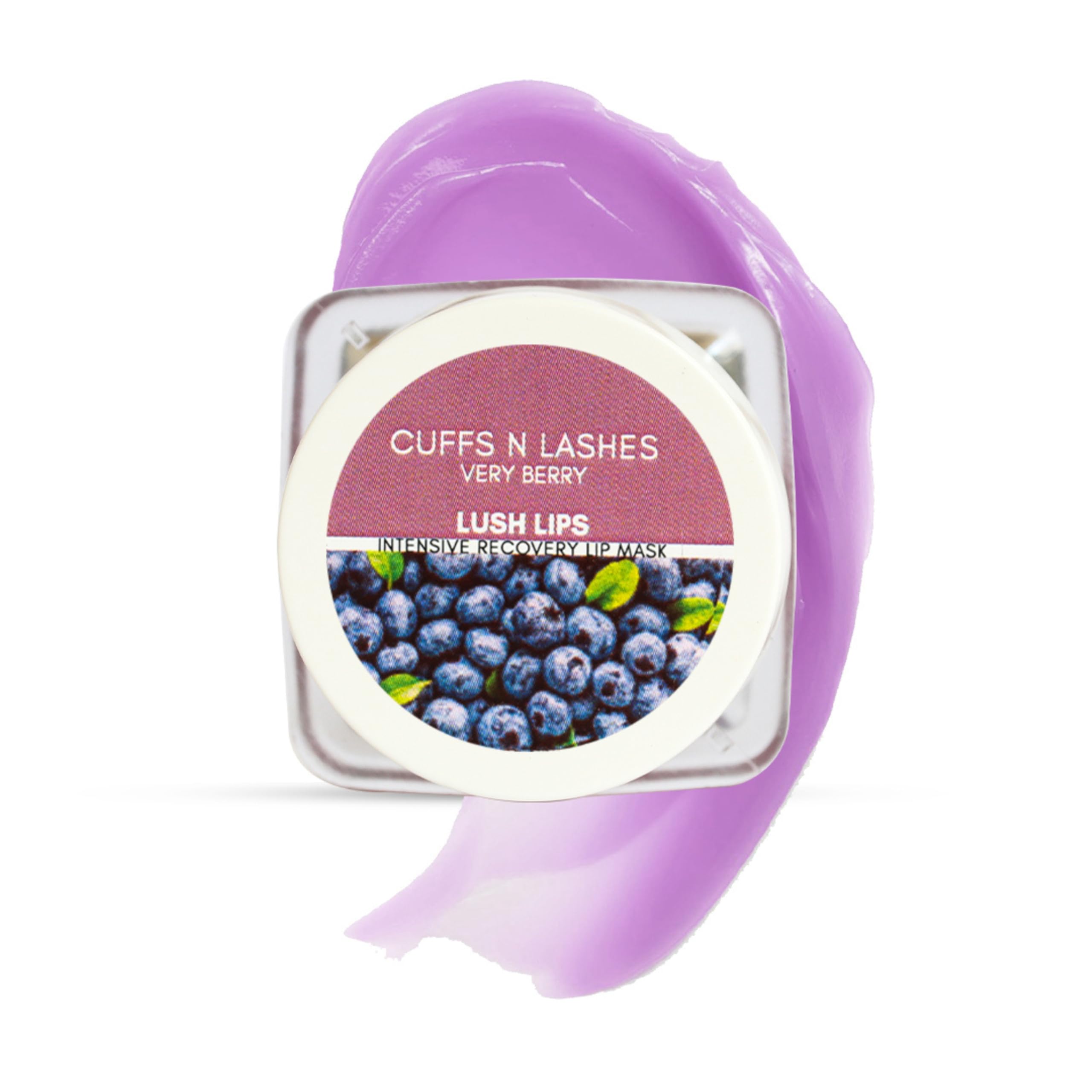 Cuffs N Lashes Lush Lips Intensive Recovery Mask - Very Berry | Overnight Lip Repair Mask for Dry, Chapped Lips | Paraben-Free, Enriched with Vitamin E, Shea Butter & Castor Seed Oil | Perfect for Winter Care & Nighttime Hydration