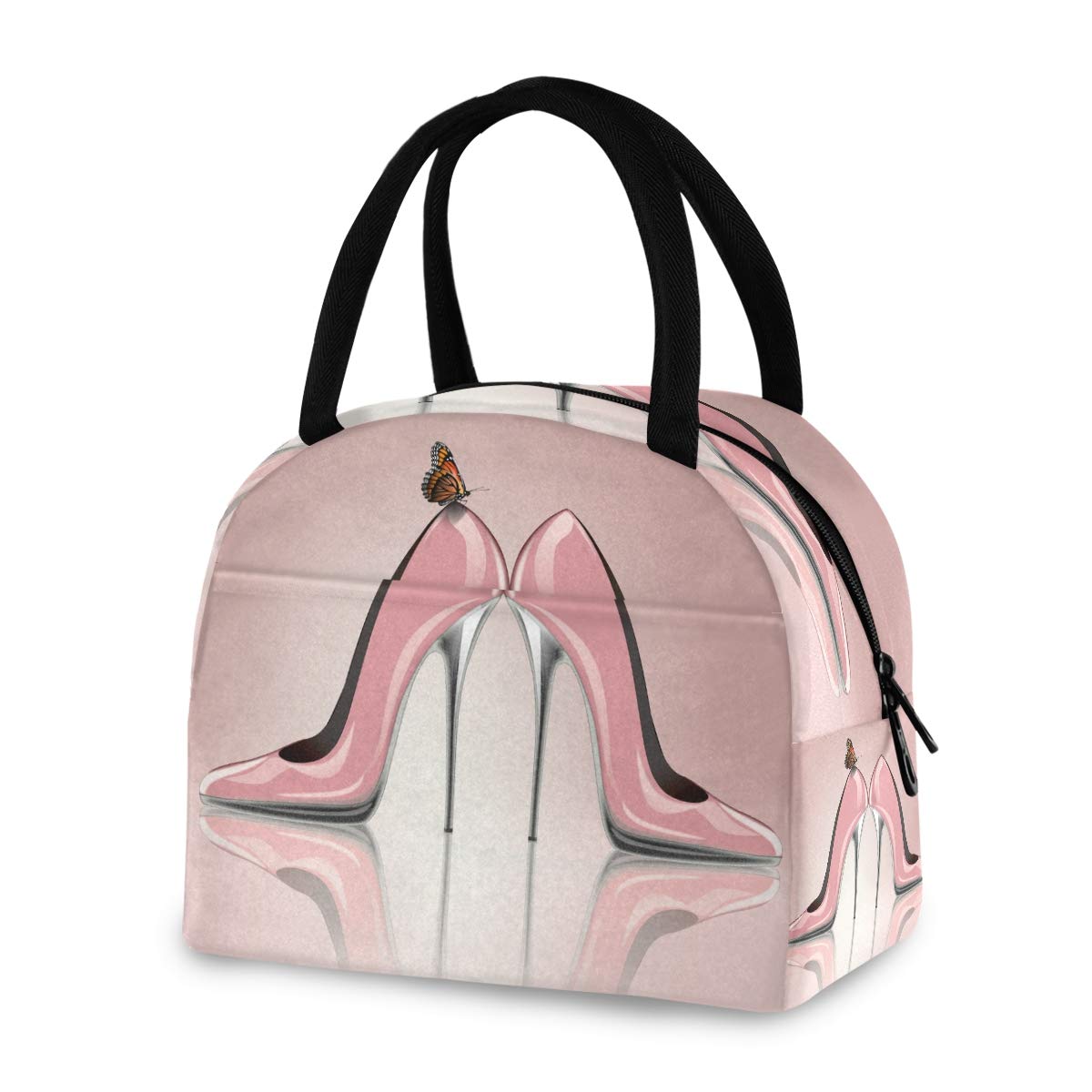 Blueangle Elegant Pink High Heel Shoes Lunch Bags for Women & Men - Water-Resistant Thermal Insulated Lunch Tote Box Organizer | Perfect for Office, School, Picnics & Travel