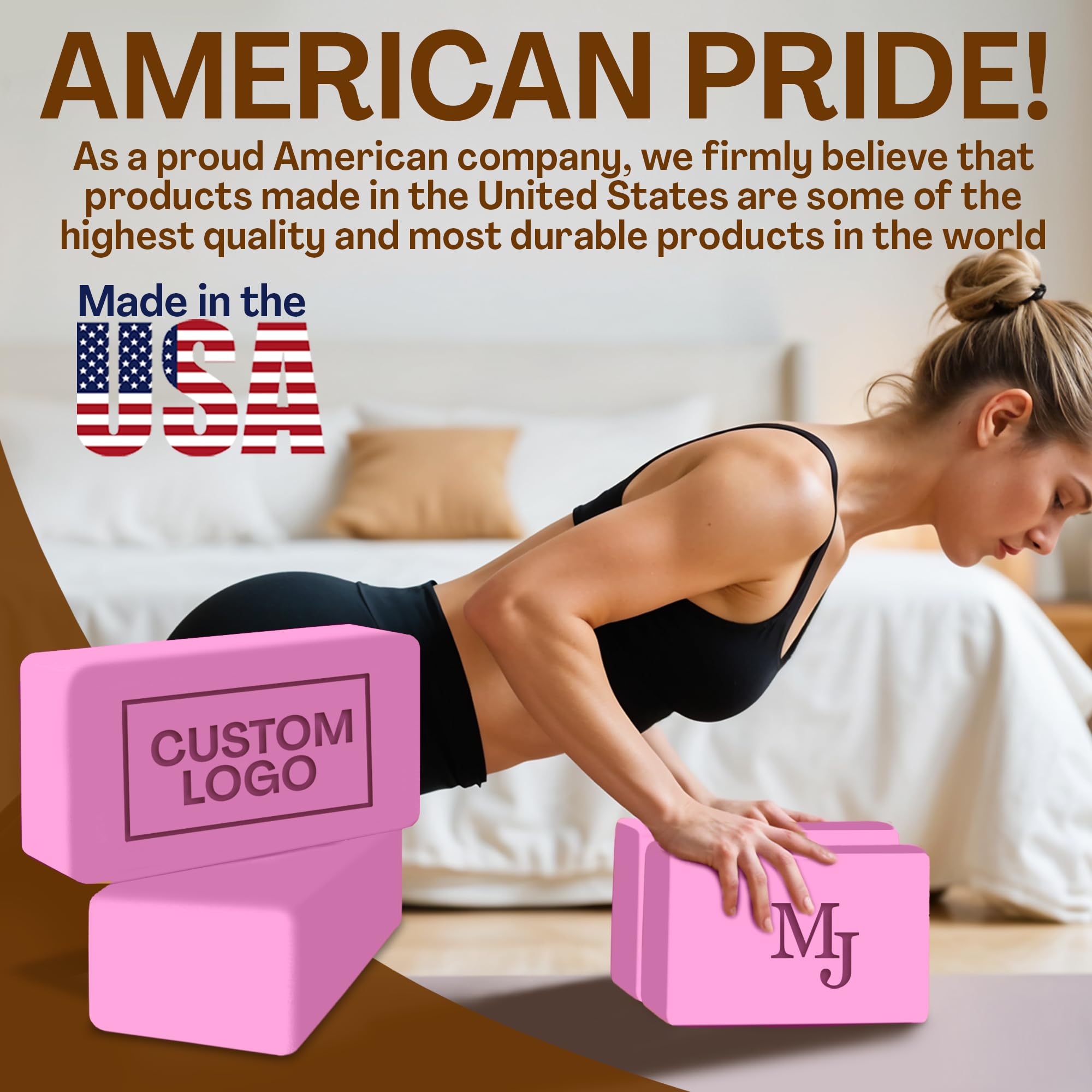 Custom Yoga Blocks 2 Pack - Non-Slip Soft Yoga Blocks for Women with Personalized Design | Ideal for Yoga, Pilates, Meditation & Home Workouts | Perfect Yoga Accessories Gift Set