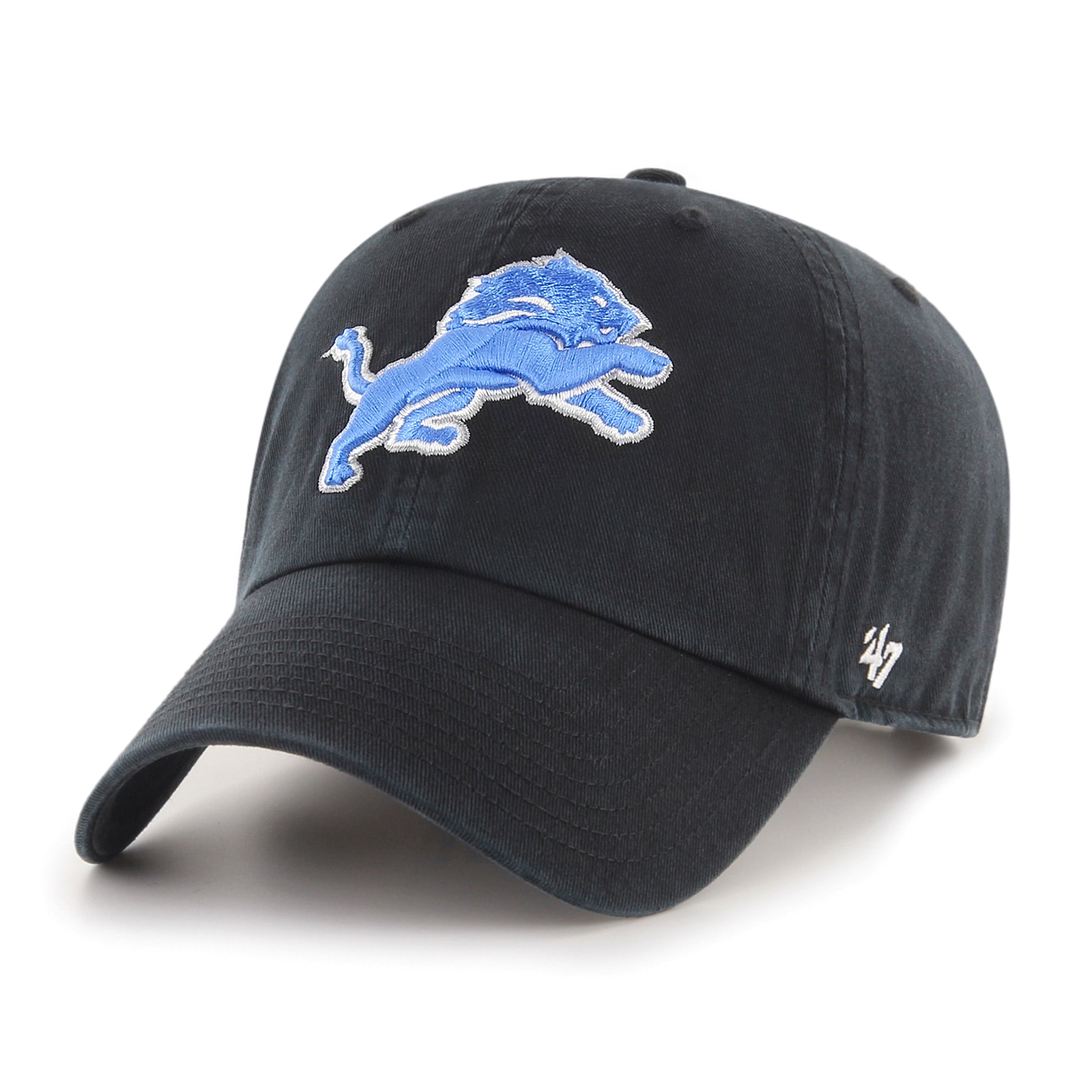 47 Brand Detroit Lions Cleanup Adjustable Hat - Black | Officially Licensed NFL Cap for Men & Women | Perfect for Game Day, Tailgating & Casual Wear