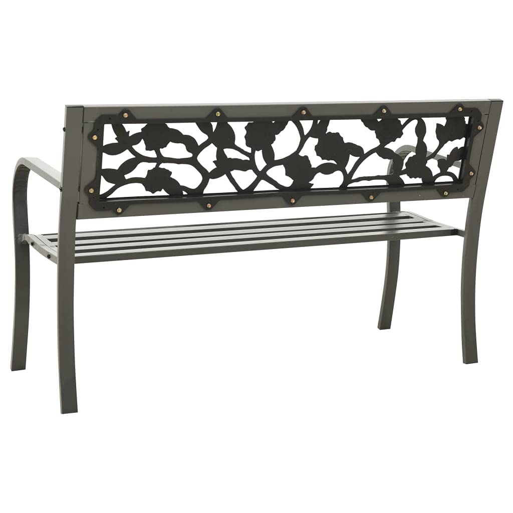 Antique Bronze Steel Garden Bench 49.2