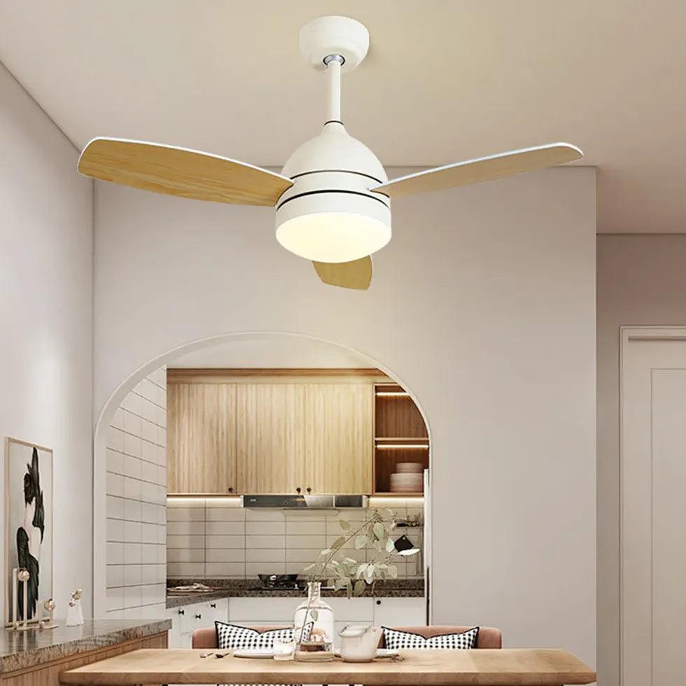 3-Blade Modern Ceiling Fan with Light Kit - Stylish Dining Room Cooling & Lighting Solution for Home & Restaurant Decor