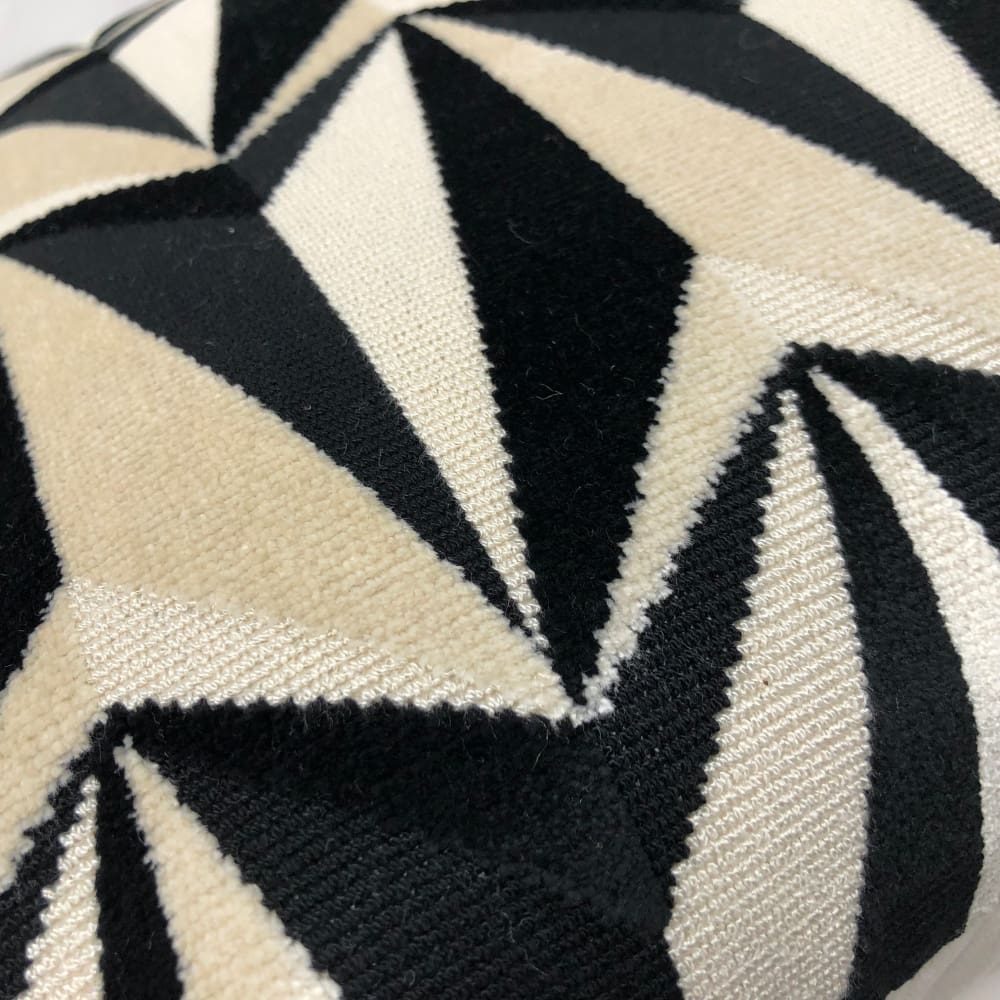 Origami Rockets Black Cream Geometric Velvet Pillow Cover - Modern Home Decor for Living Room, Bedroom & Sofa