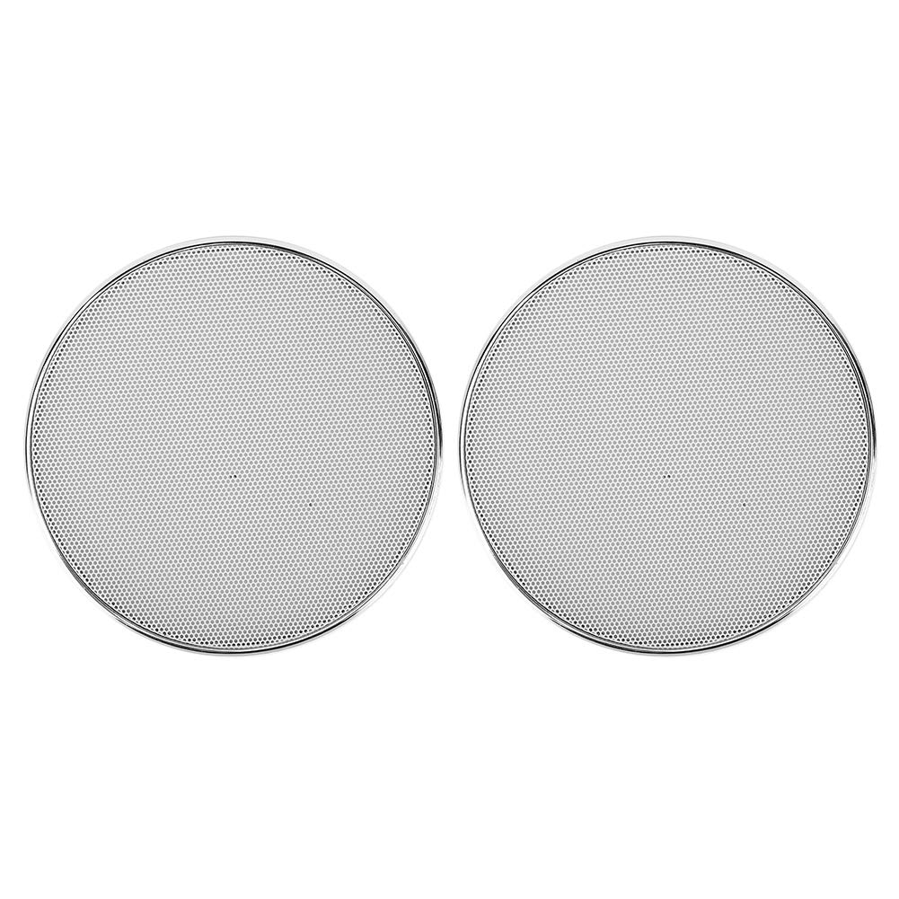 Qiilu 5-Inch White Plastic Frame Speaker Grills Cover - 2 Pack Car Audio Mesh Speaker Grill Guard Protector for Stereo System Modification & Upgrade - Perfect for Car, Home Theater, and DIY Audio Projects
