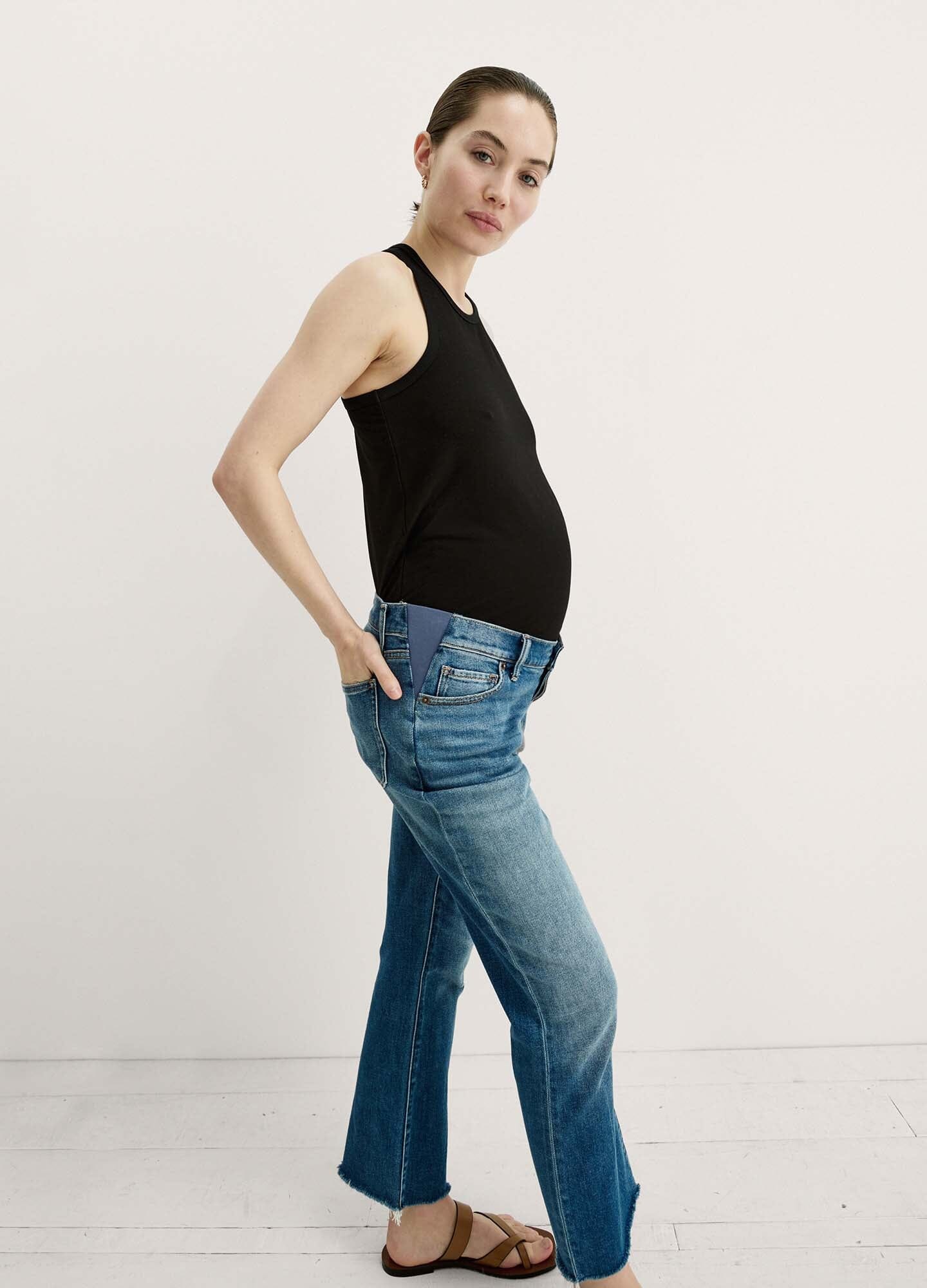 Best Stretchy Maternity Jeans for Pregnant Women - High Waist Comfortable Denim Pants for Everyday Wear - Perfect for Work, Casual Outfits & Pregnancy Photos