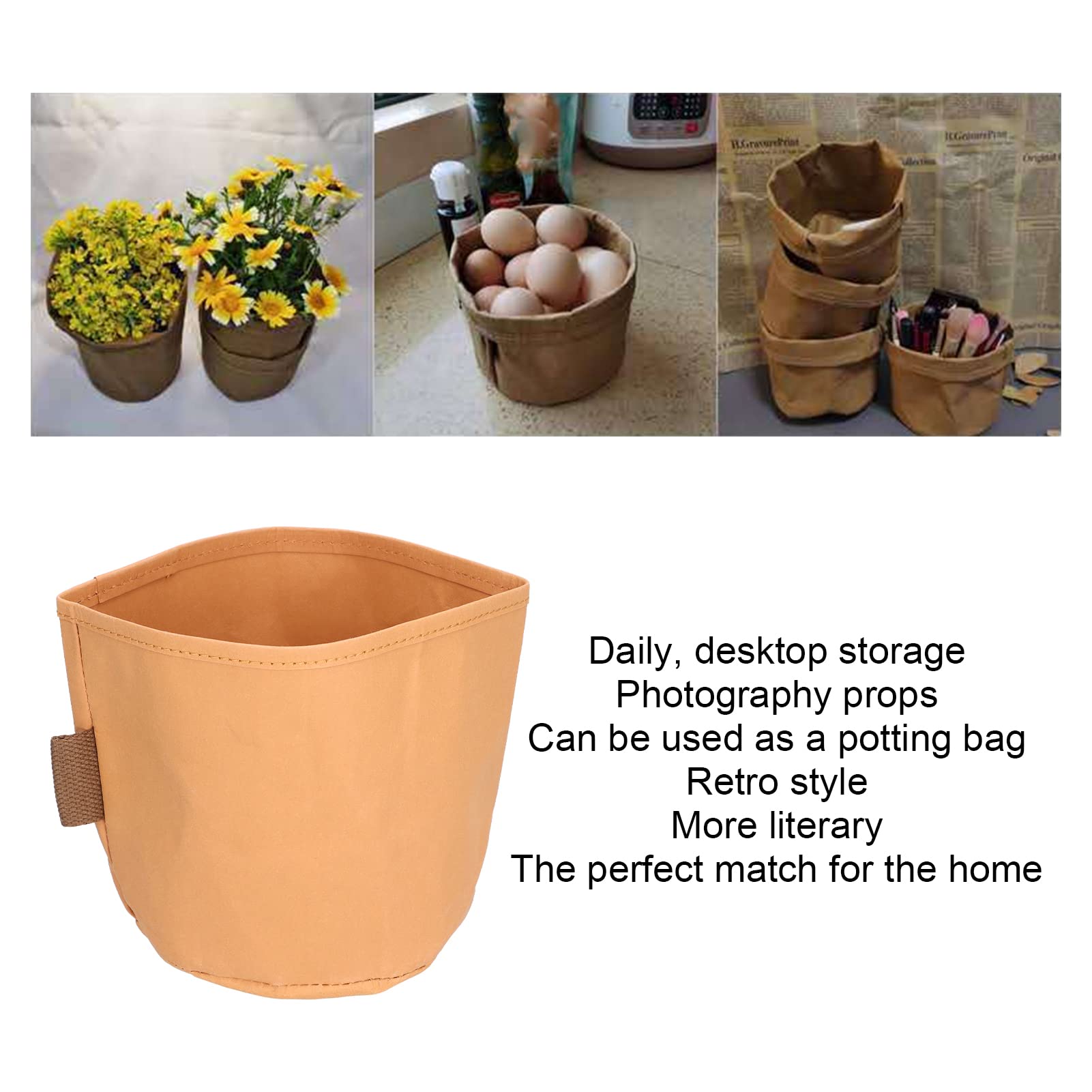 FIYO Reusable Washable Kraft Paper Bags - Large Eco-Friendly Brown Potted Gift Bags for Wedding, Party, Home Decor & Shopping (No Handle) | Perfect for Plant Pots, Gift Wrapping & Sustainable Packaging