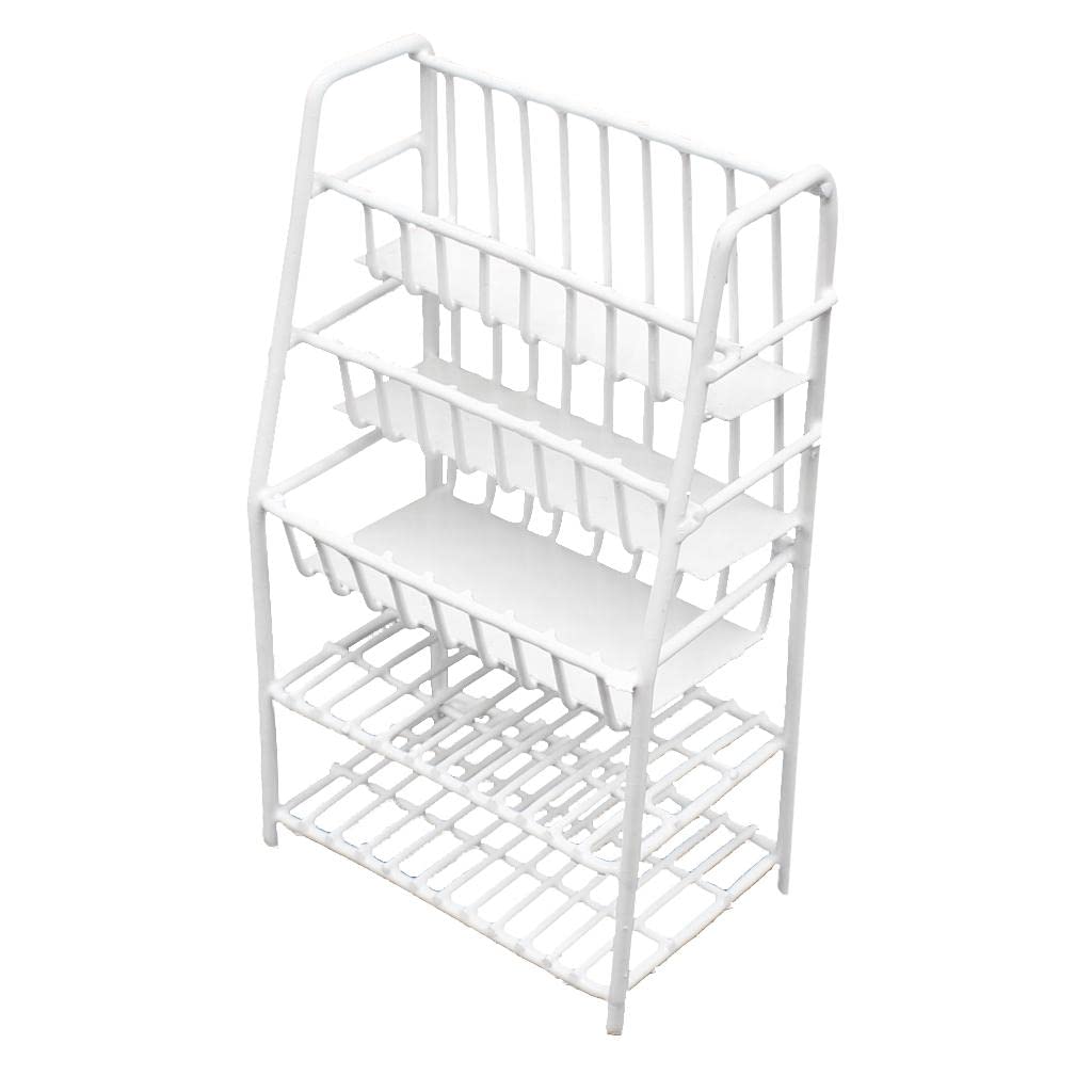 Miniature Metal Bookcase for Dollhouse - Esquirla Dollhouse Furniture Set, Kitchen Shelf & Living Room Decor | Perfect for Dollhouse Accessories, DIY Miniature Projects & Collectible Displays