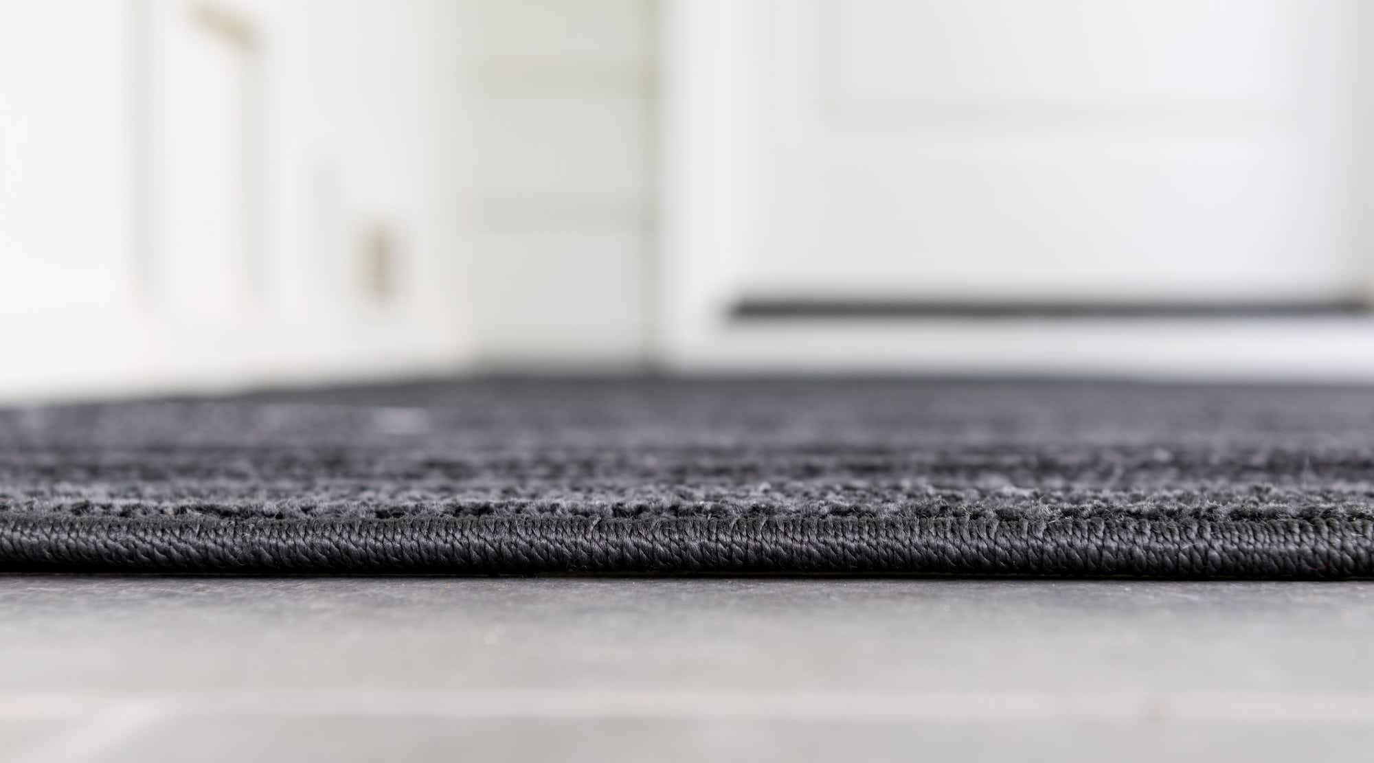 Unique Loom Sabrina Soto Outdoor Collection Geometric Modern Vibrant Striped Carved Area Rug 8x8 ft Black Ivory - Perfect for Patio, Deck, Sunroom & Outdoor Living Spaces