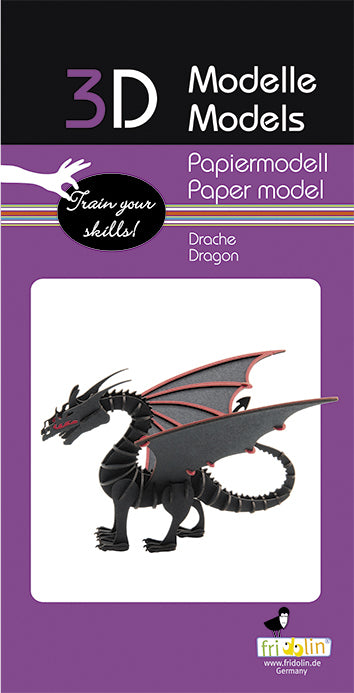 3D Paper Dragon Model Kit - DIY Craft for Kids & Adults - Perfect for Home Decor, Gifts, and School Projects