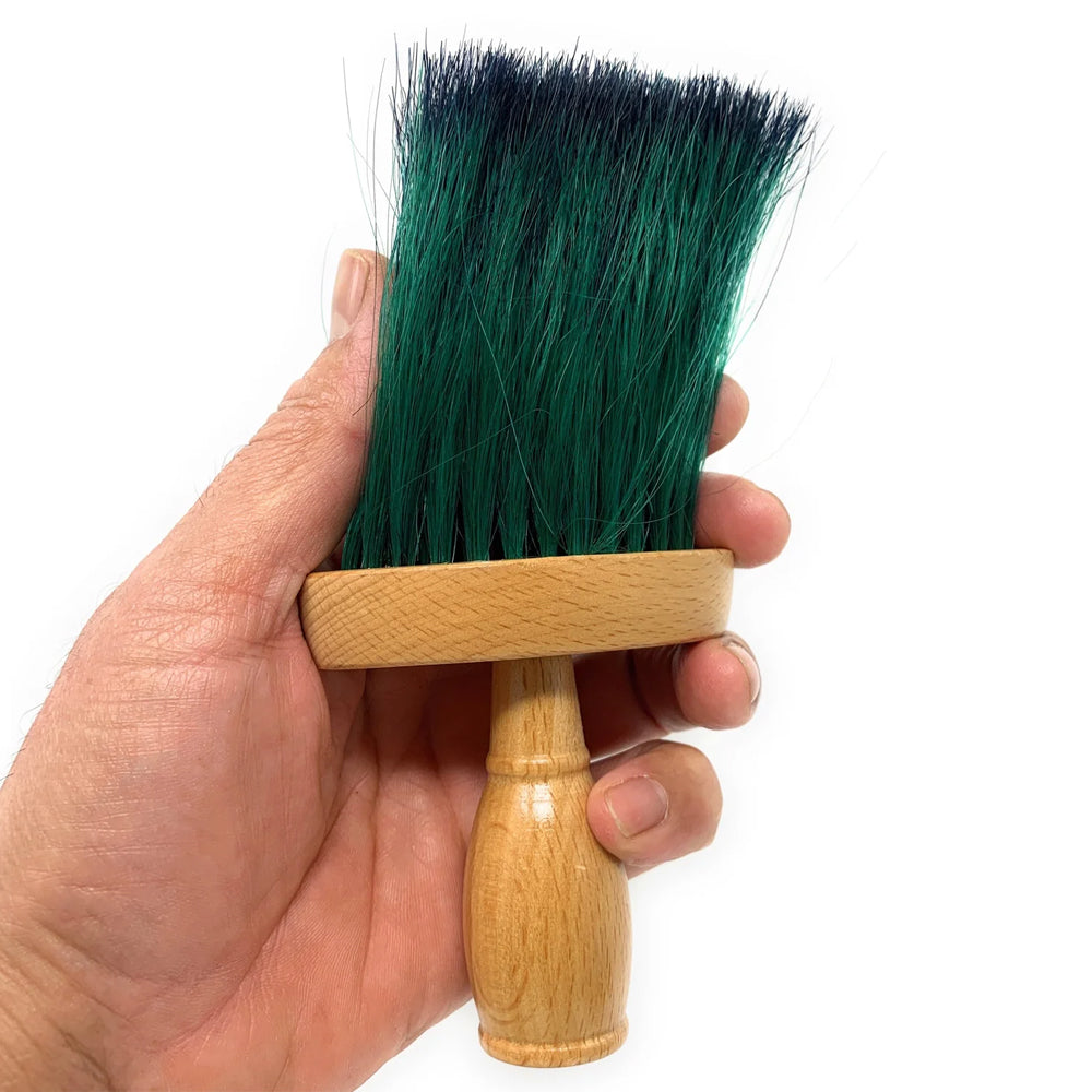 Extra Thick Ox Hair Barber Neck Duster - Professional Quality Neck Brush with Color Bristles (1 Piece) - Perfect for Haircut Cleanup & Shaving in Barber Shops & Home Grooming