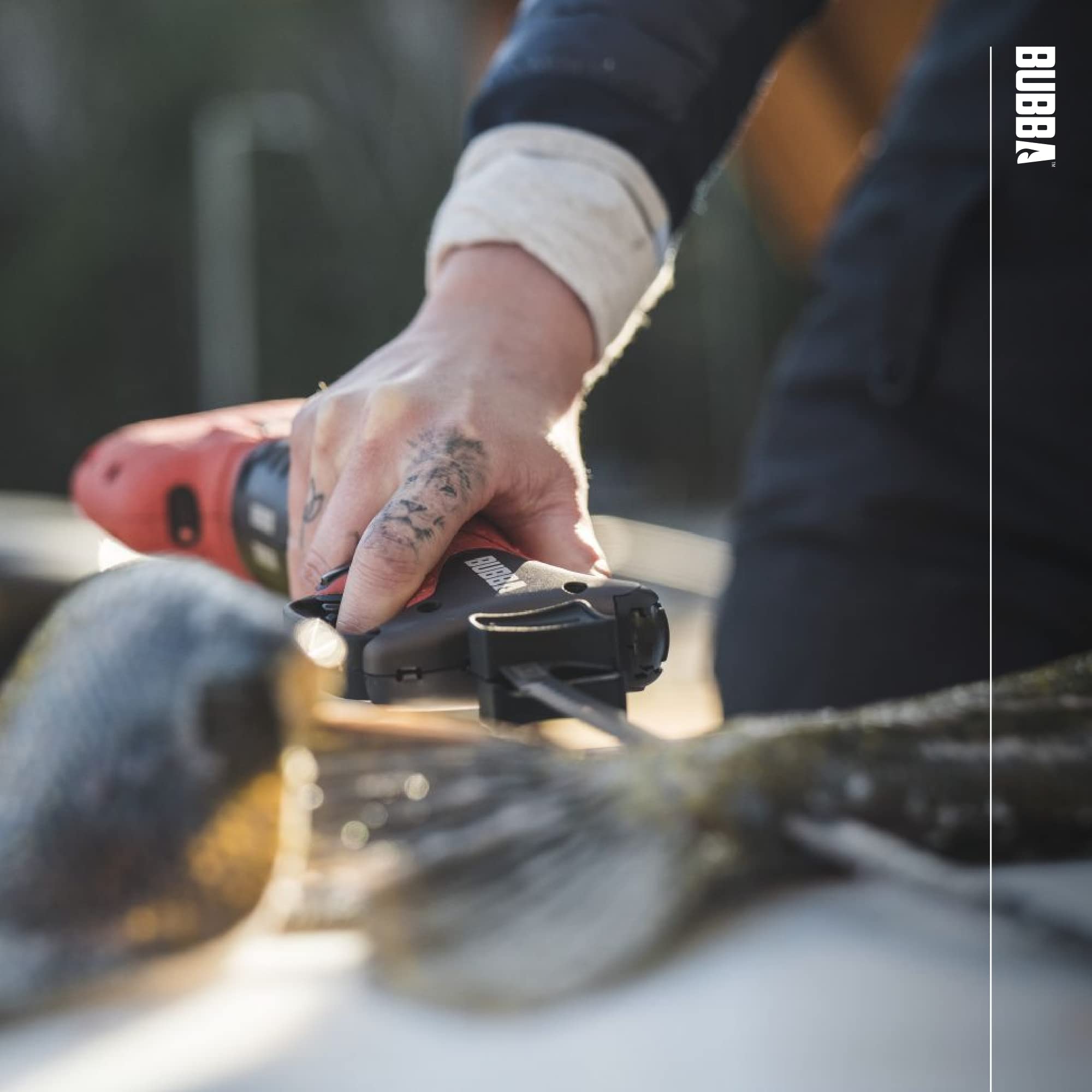 Bubba Pro Series Lithium-Ion Electric Fillet Knife - Non-Slip Grip Handle, 4 Titanium Nitride Coated Stainless Steel Blades, Includes Charger & Case - Perfect for Fishing, Camping, and Outdoor Cooking