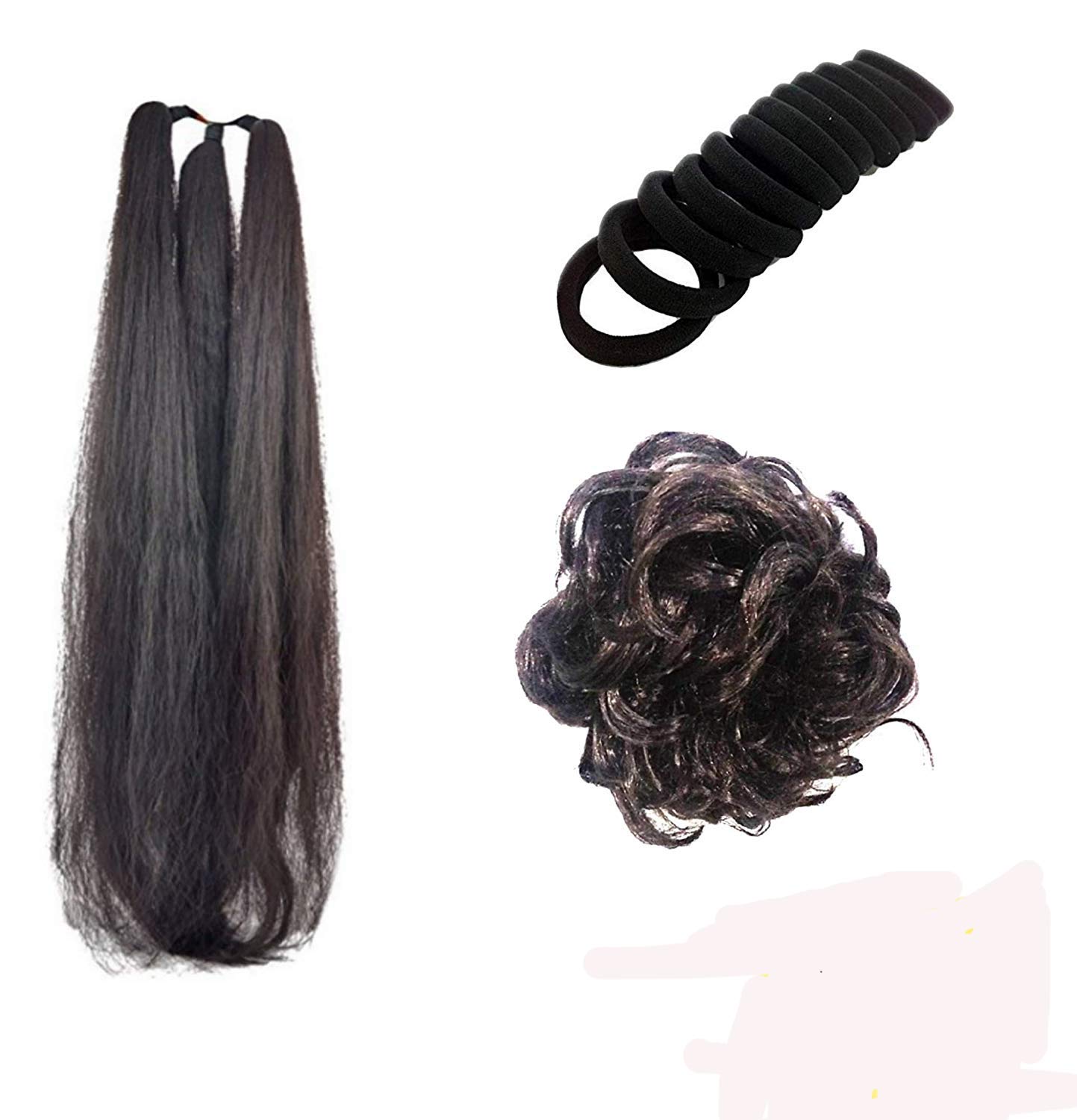 Honbon 30-Inch Nylon Hair Extension - Thin Braid Choti for Women | Artificial Hair Paranda/Parandi (Black) | Perfect for Weddings, Cosplay & Daily Styling