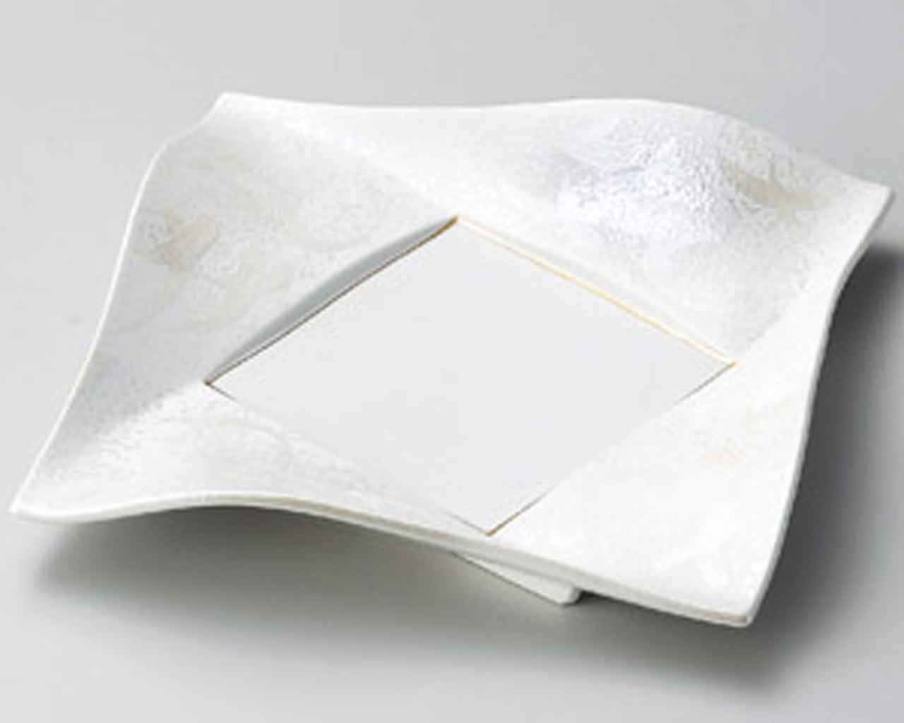 Premium Japanese Chiyogami 9.1-inch White Porcelain Plates (Set of 2) - Elegant Dinnerware for Asian Cuisine & Home Decor