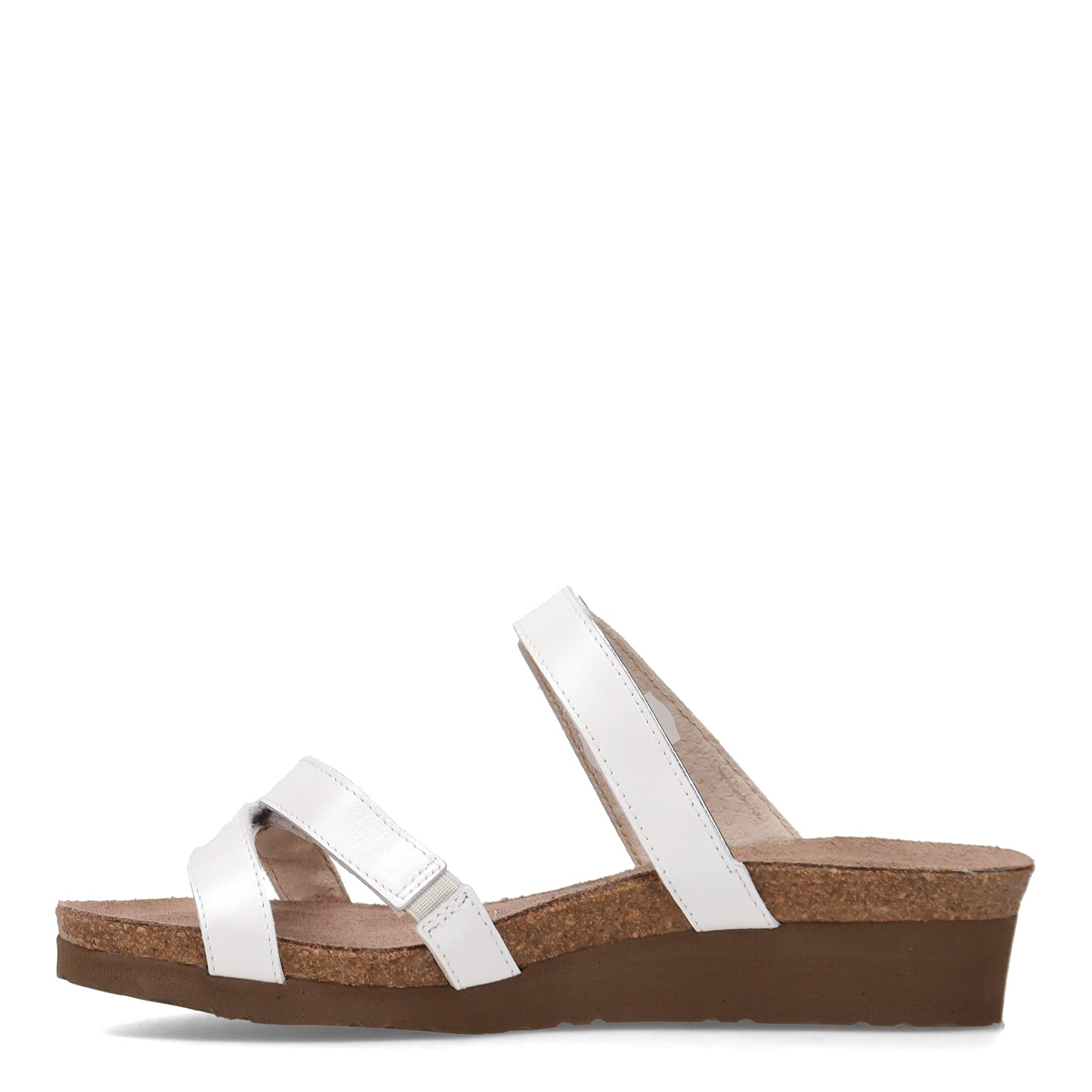 NAOT Women's Presley Slide Sandal - White Pearl/Quartz Leather - Comfortable Summer Slides for Women Size 4 W US - Perfect for Beach, Pool, and Casual Outings