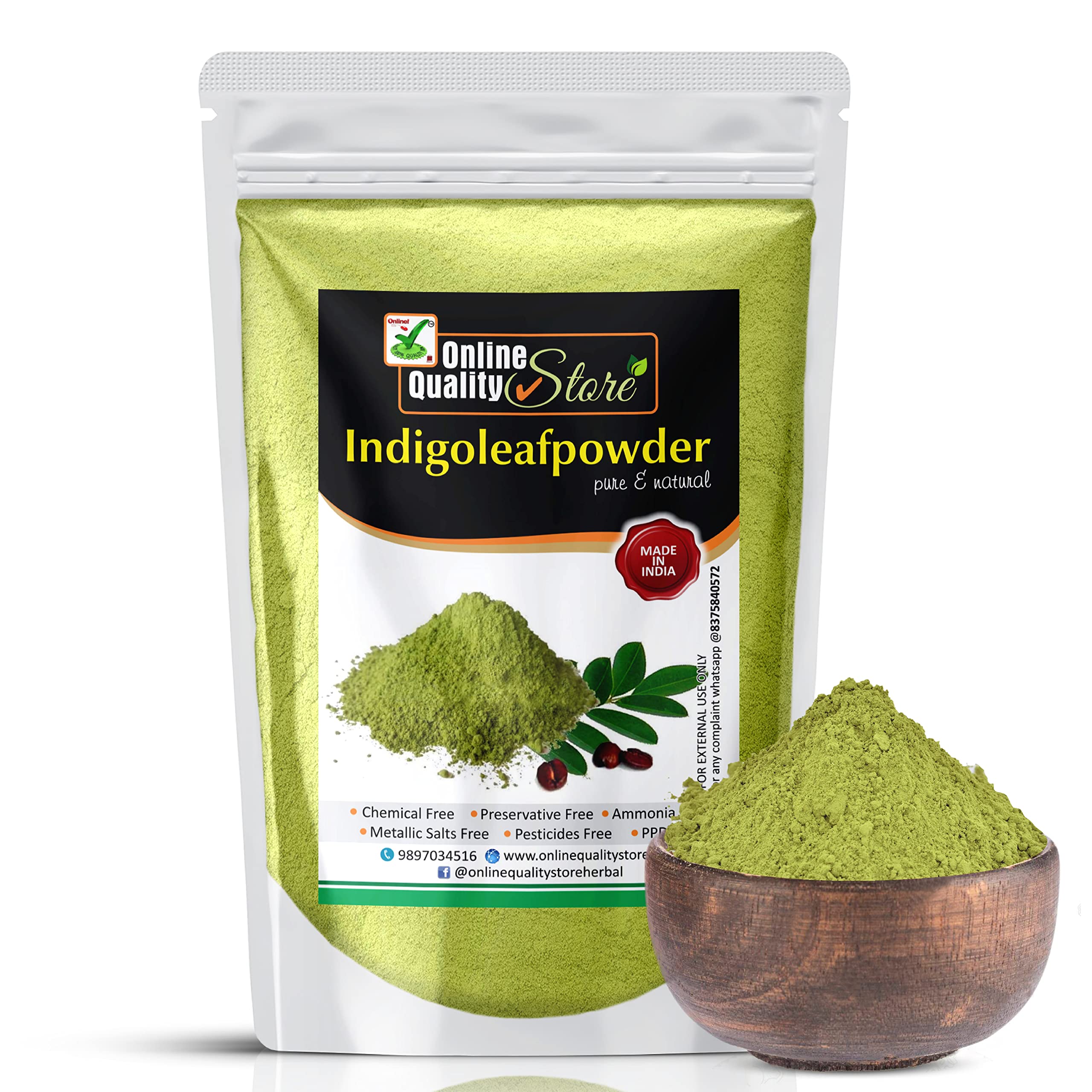 Pure & Natural Indigo Powder for Hair & Beard Dye - 900g Family Pack - Lab Tested Black Henna | Safe DIY Hair Coloring for Men & Women at Home