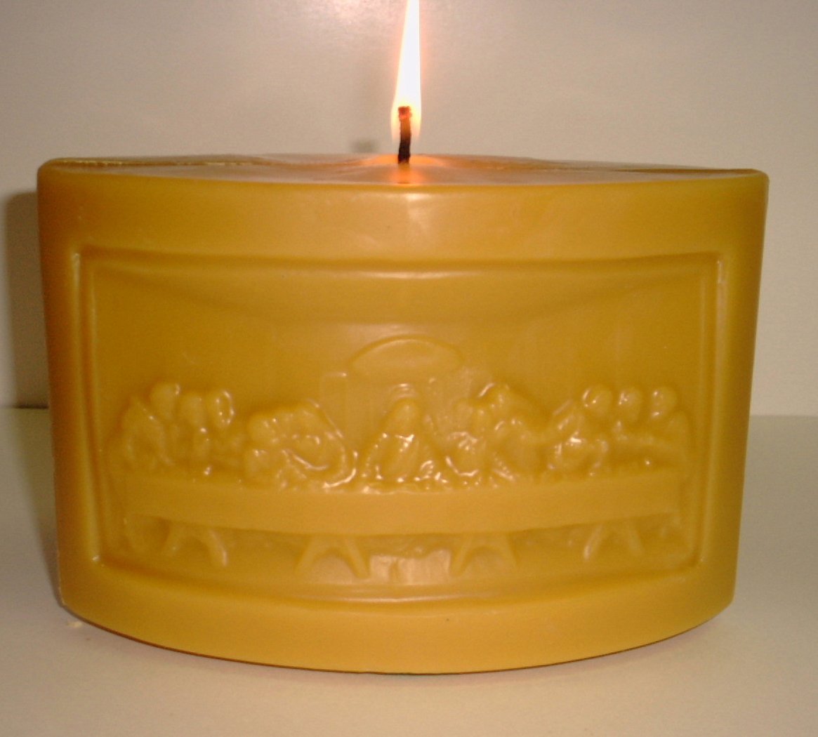 Pure Beeswax Decorative Pillar Candles - Handmade Natural Beeswax Candles for Home Decor, Church Altar, Wedding Centerpieces - 5