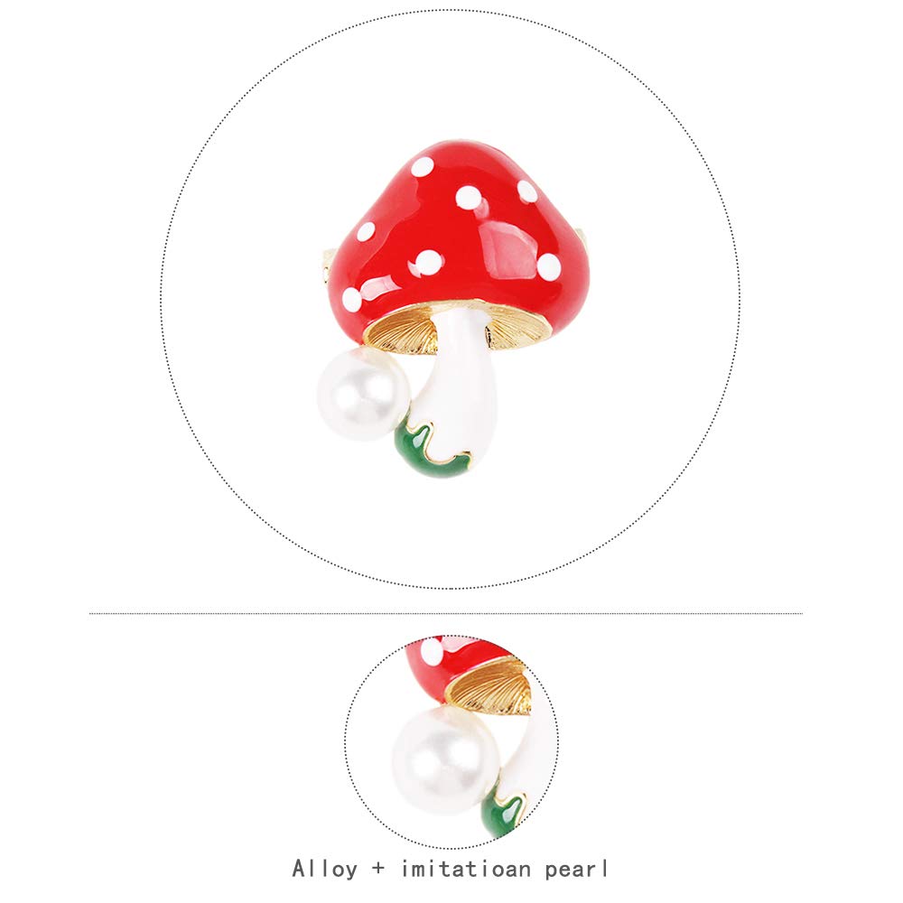 YAZILIND Imitation Pearl Mushroom Brooch Pin - Elegant Corsage Jewelry Gift for Women & Friends | Perfect for Weddings, Parties & Special Occasions