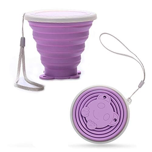 YAPROMO Collapsible Travel Cup - Reusable Silicone Folding Water Cup with Lid | Portable Drinking Mug for Camping, Hiking, Picnics & Outdoor Adventures | BPA-Free Telescopic Tumbler for Hot & Cold Beverages