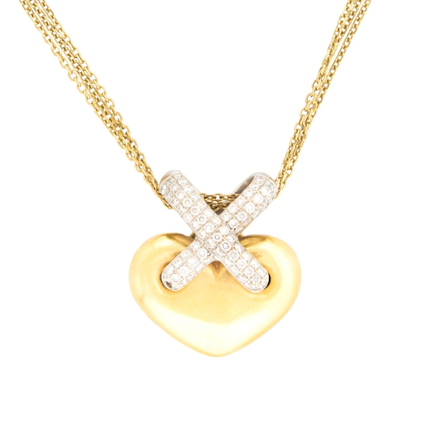 18K Gold Diamond Heart Pendant Necklace for Women - Elegant Valentine's Day Gift, Anniversary Jewelry & Romantic Occasion Accessory