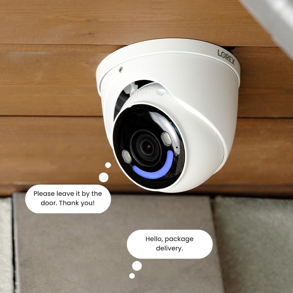 Lorex H30-4K+ 12MP Wired Dome Security Camera with Smart Lighting & Motion Detection - Indoor/Outdoor Home & Business Surveillance System