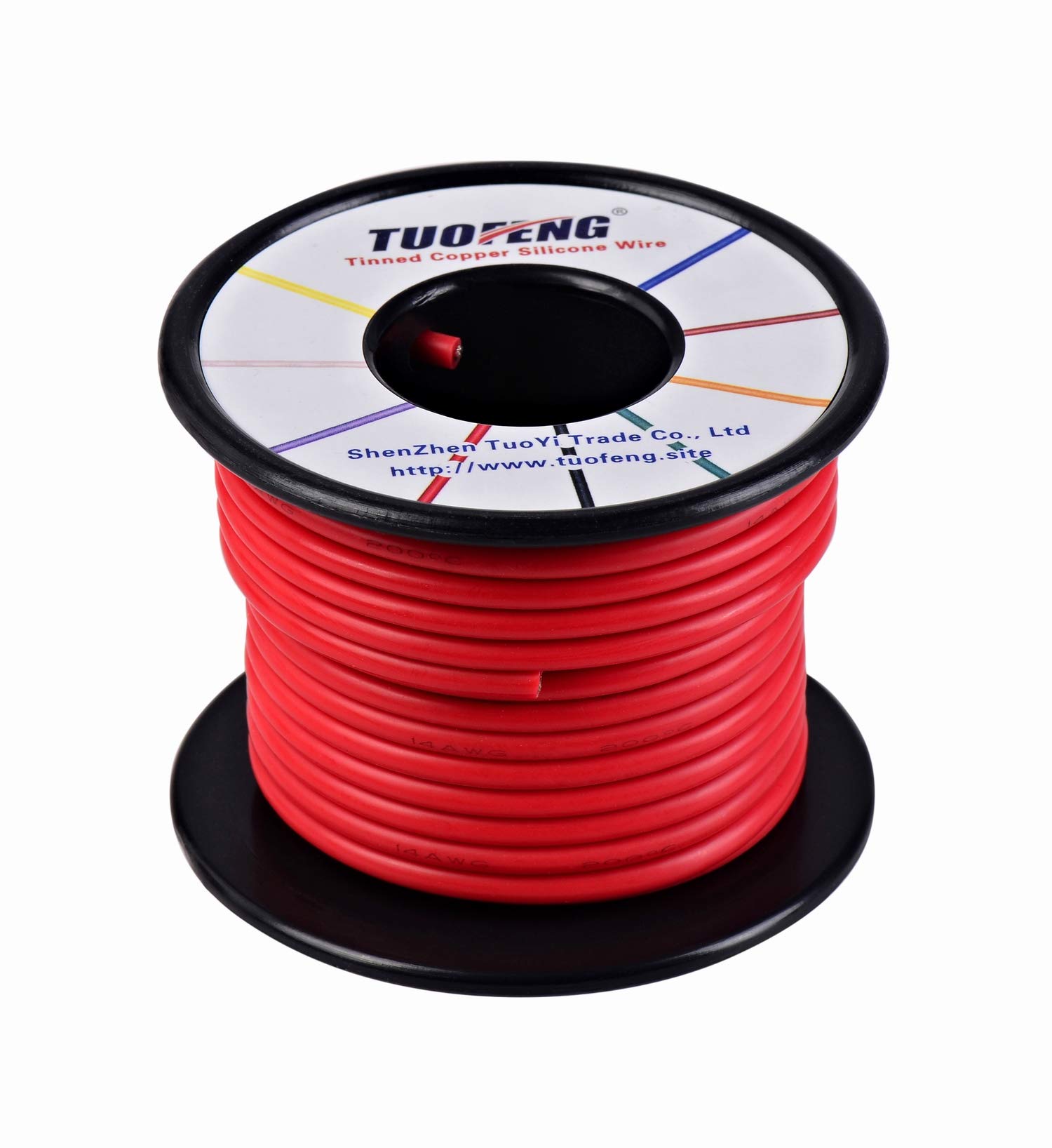 TUOFENG 14 AWG Silicone Insulated Wire - 66 Feet (33ft Black + 33ft Red) Flexible Stranded Copper Wire, High Temp Resistant for RC Cars, Drones, Test Leads, Battery Connections - Perfect for DIY Electronics & Automotive Wiring Projects