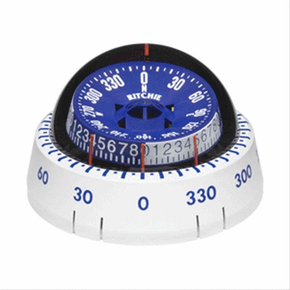 Ritchie XP-98W X-Port Tactician Compass - White Surface Mount Marine Compass for Boats, Yachts & Navigation - Durable Waterproof Design for Outdoor Adventures