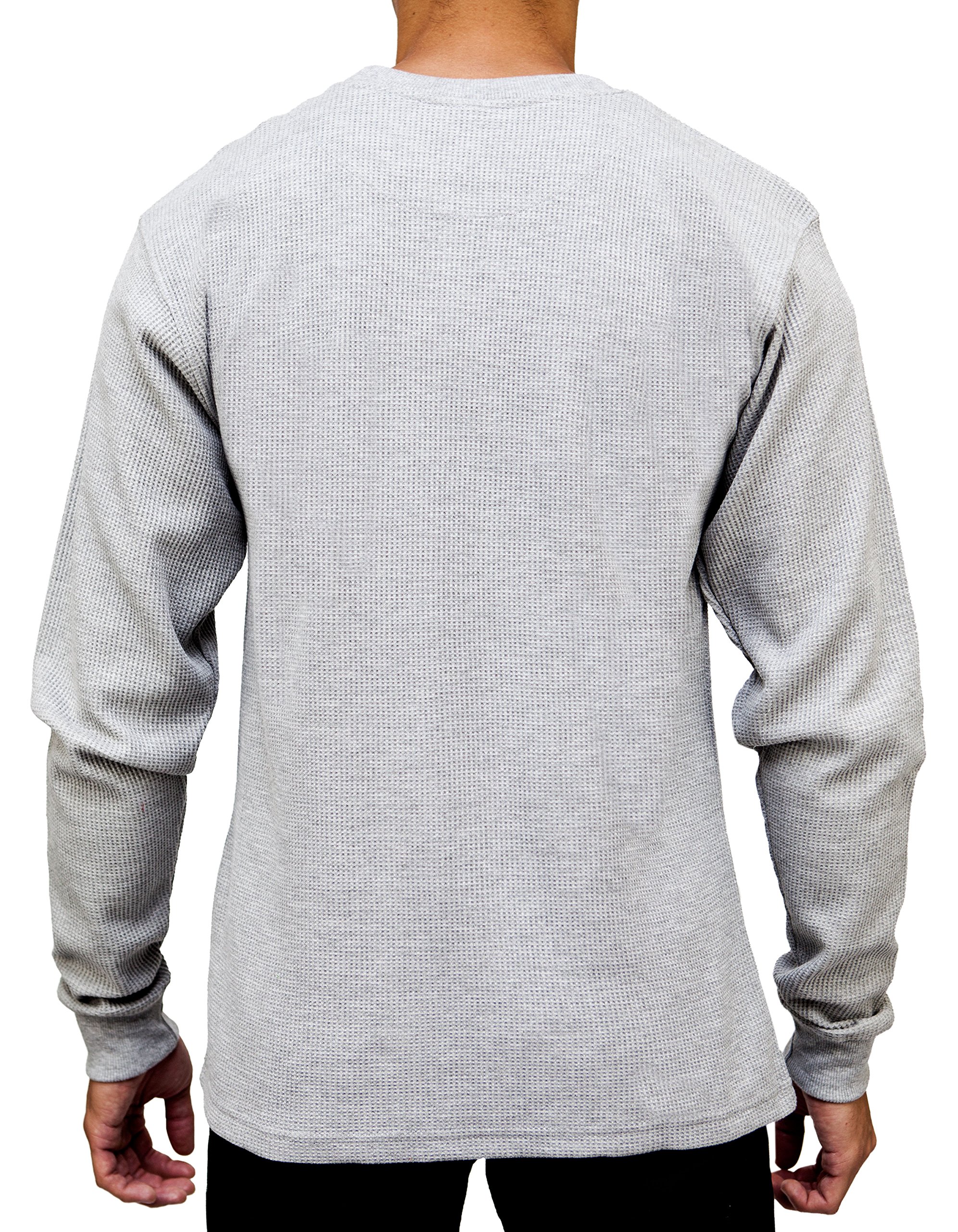 Heavyweight Crew Neck Thermal Shirts for Men - Rugged Waffle Knit Fabric, Long Sleeve Winter Base Layer | Perfect for Outdoor Activities, Camping & Cold Weather Workwear