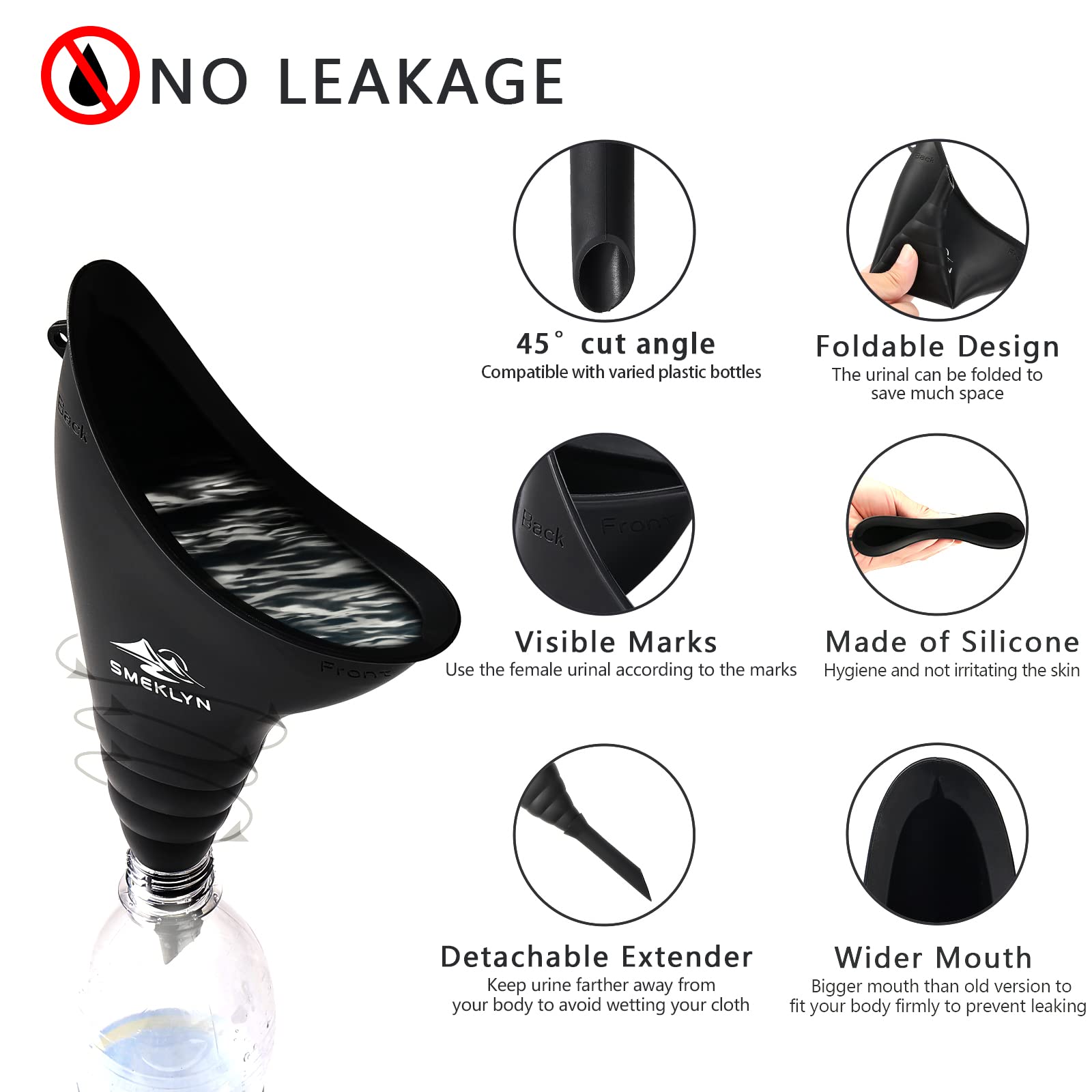 Reusable Silicone Female Urinal for Camping & Travel - Plus Size