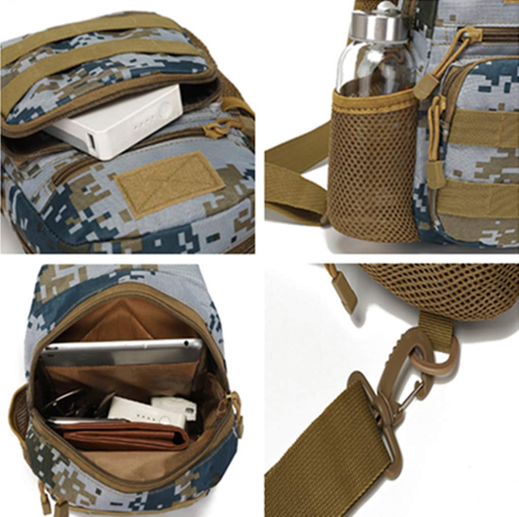 Tactical Sling Bag - Military MOLLE Chest Pack Crossbody Shoulder Bag - EDC Messenger Daypack for Camping, Hiking, Trekking & Cycling - Durable Outdoor Utility Side Bag (Python Black) - Perfect for Travel, Work Commute & Everyday Carry Essentials