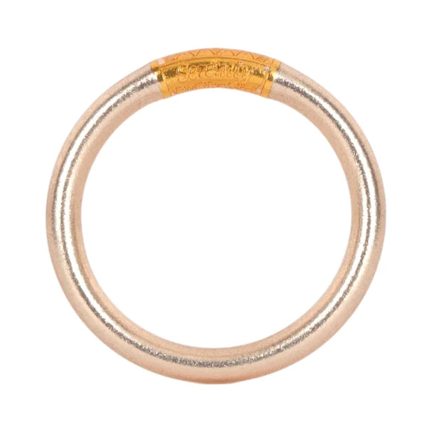 BuDhaGirl | Waterproof & Durable All Weather Bangle Bracelet in Champagne Gold - Perfect for Yoga, Swimming & Outdoor Activities