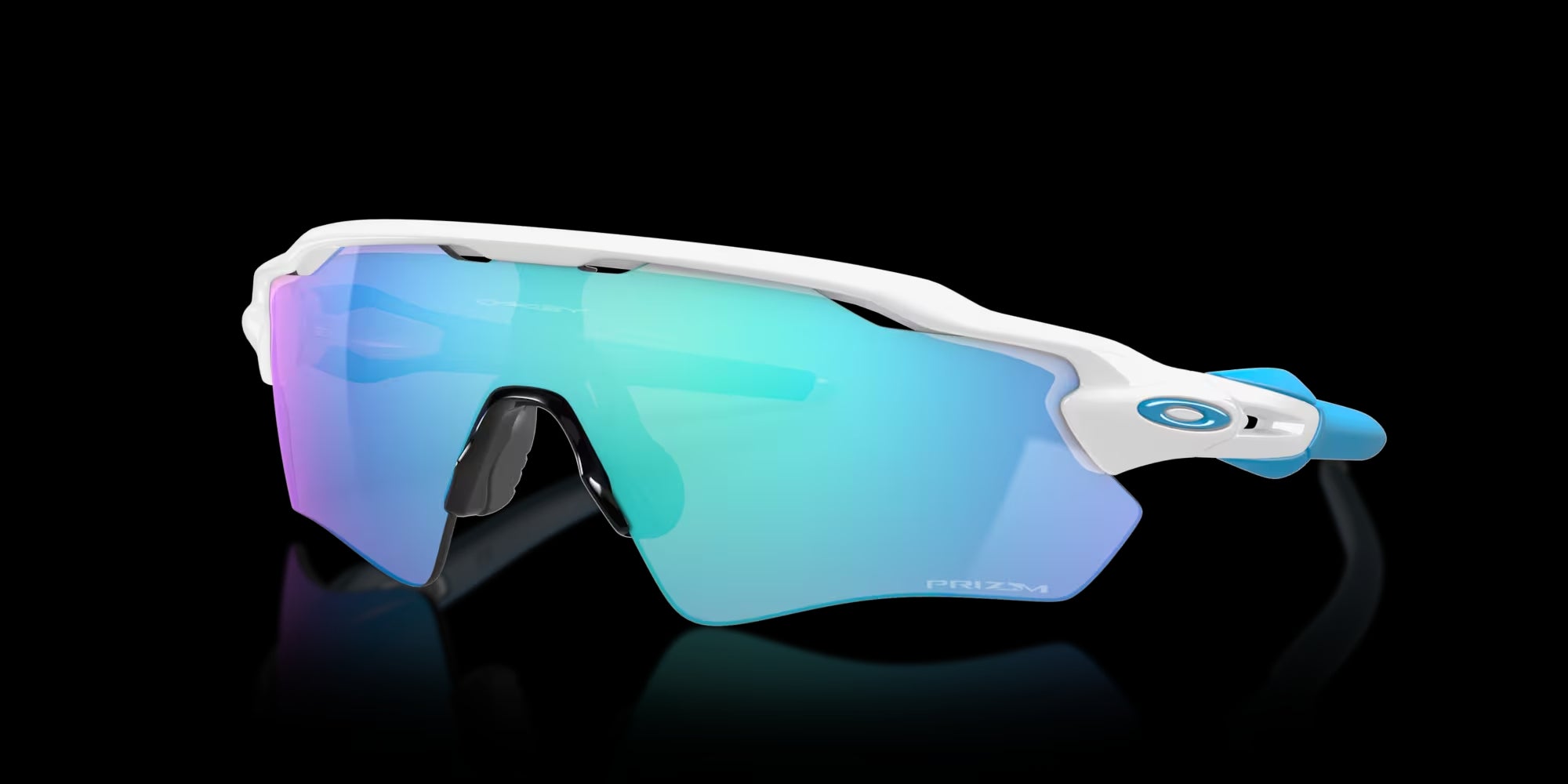Oakley Radar EV Path Sunglasses - Polished White Frame with Prizm Sapphire Lenses for Cycling, Running & Outdoor Sports | UV Protection & Enhanced Contrast
