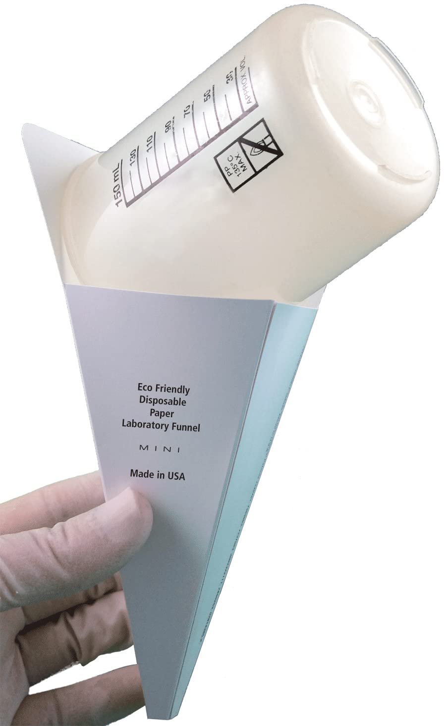 LevGo® 19630 Eco-SmartFunnel™ Disposable Paper Lab Funnels - FSC Mix Certified, Mini Size (25/Pack) - Perfect for Chemistry Experiments, DIY Projects & Scientific Research